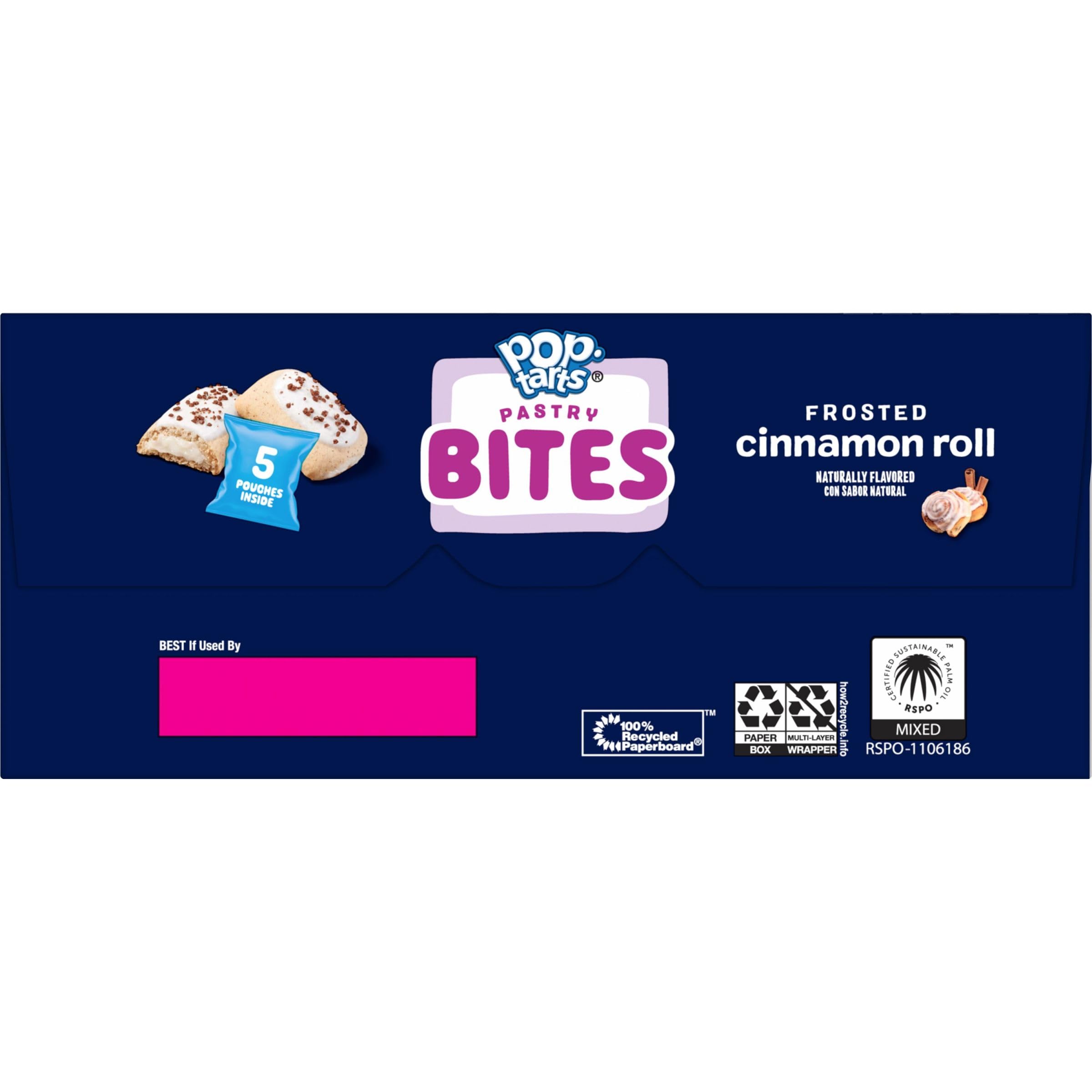 **Pop-Tarts Baked Pastry Bites - Frosted Cinnamon Roll (7oz Box, 5 Pouches) | Kids Snacks, School Lunch, Breakfast On-the-Go, After-School Treats**