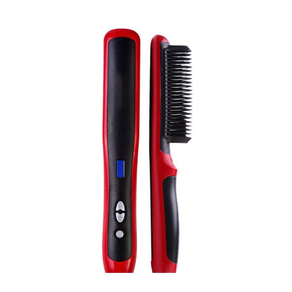 YFQHDD Ceramic Hair Straightener Brush - Electric Hot Comb Flat Iron with Digital Heating & Anti-Static Technology for Smooth & Shiny Hair - Perfect for Home Use, Travel & Salon Styling