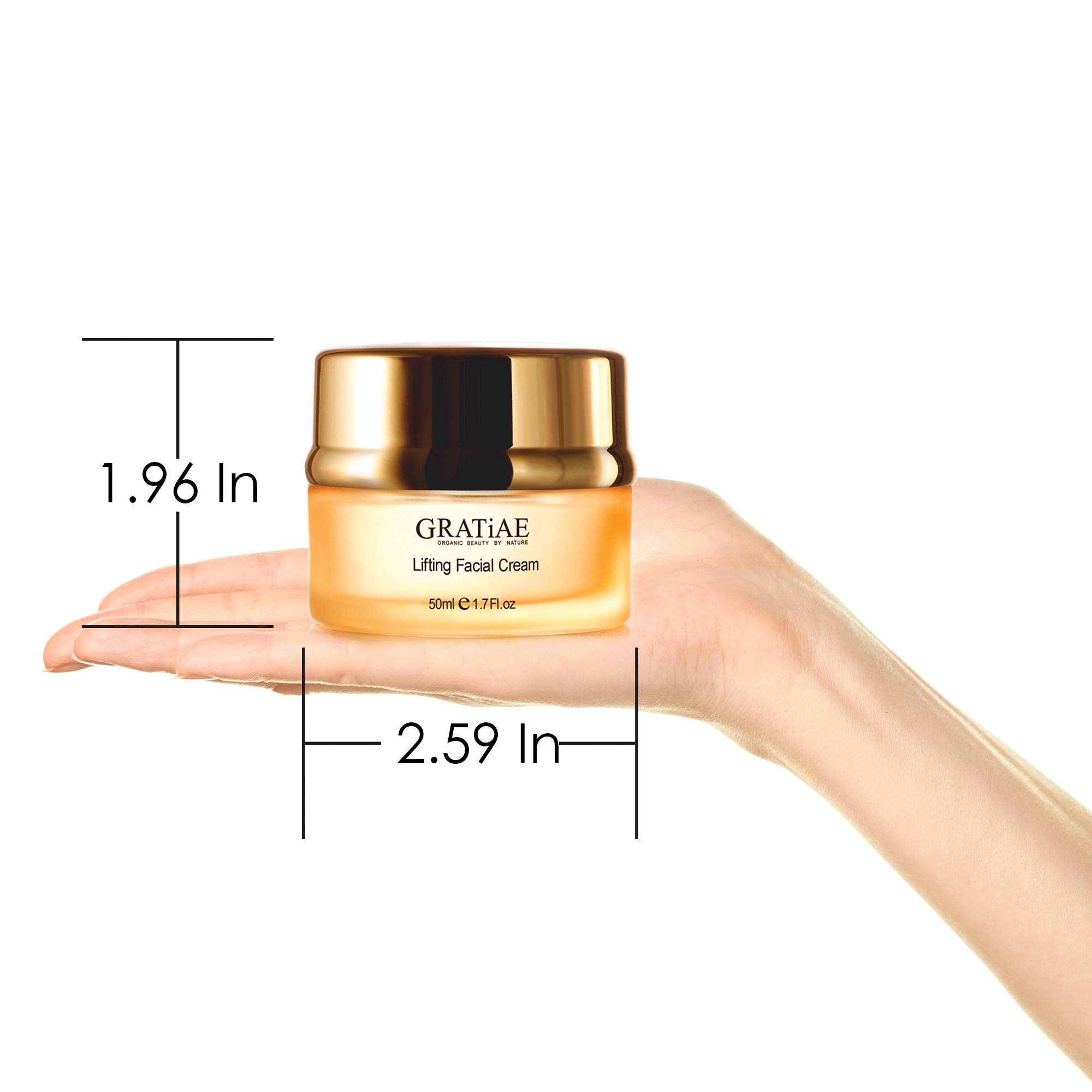 Gratiae Organics Volcanic Stone Lifting Moisture Cream - 1.7 oz | Anti-Aging Face Cream for Wrinkles & Firming | Day & Night Hydrating Skincare for Dry & Mature Skin