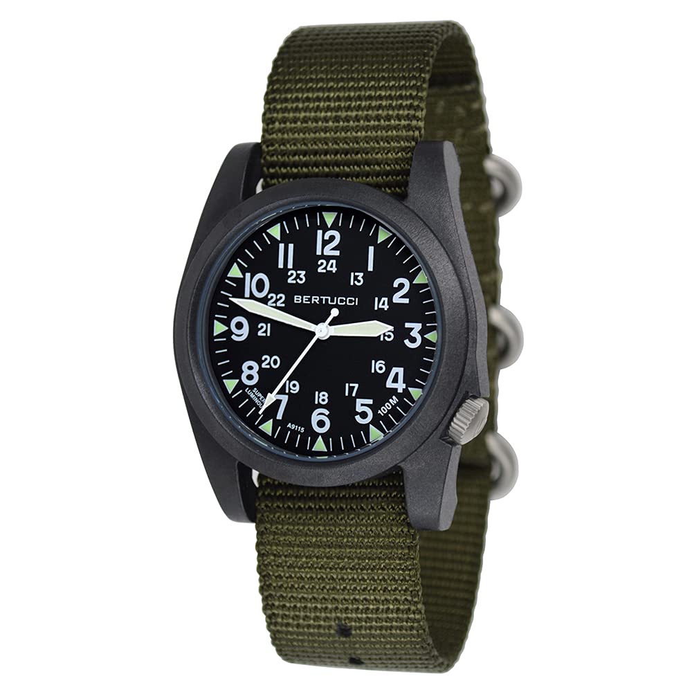 BERTUCCI 13351 Men's Black Leather Strap Analog Watch - Classic Casual & Business Timepiece for Everyday Wear