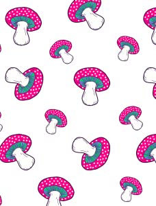 Cute Cartoon Mushroom White