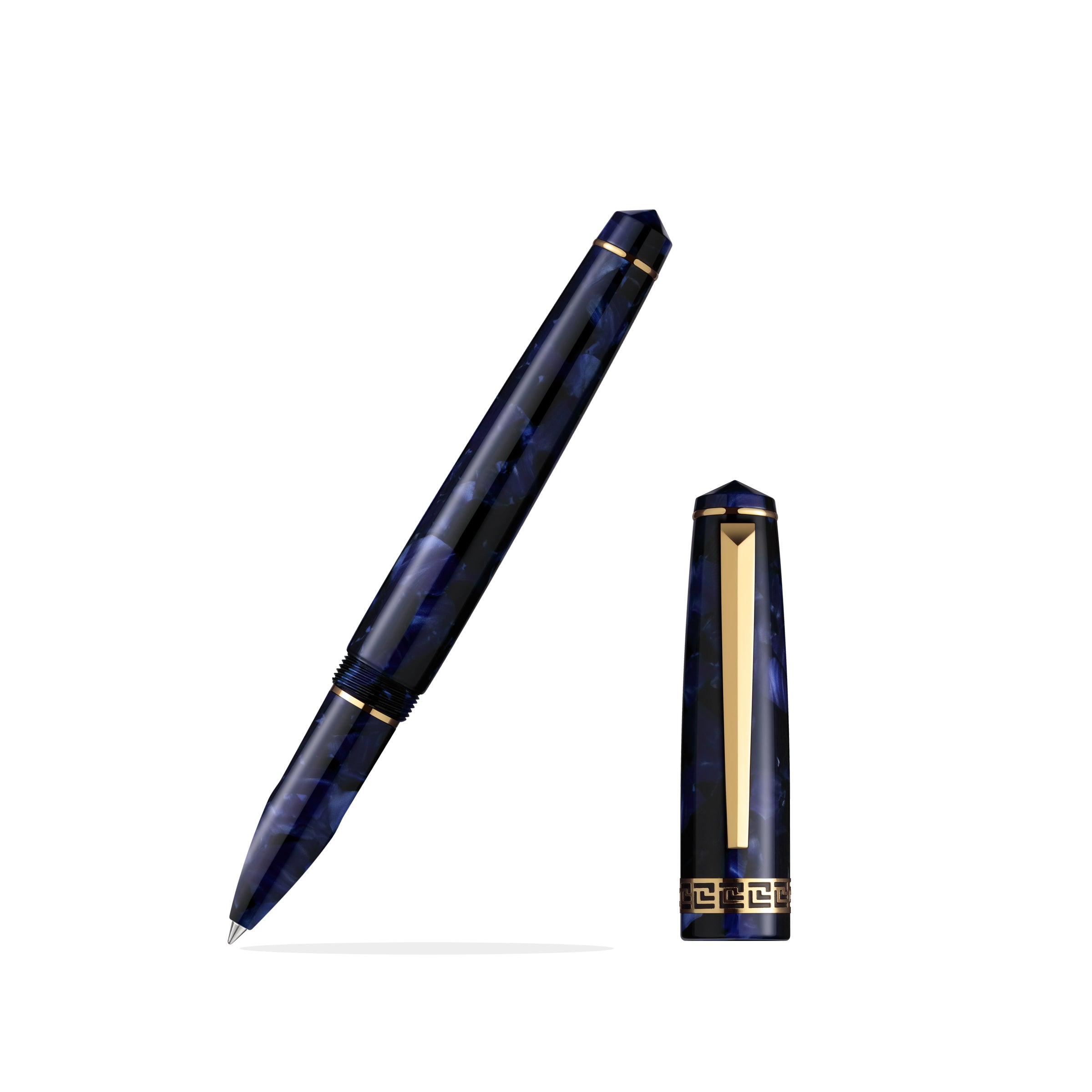 Laban Rosa Blue Rollerball Pen - Premium Smooth Writing Pen for Office, School & Journaling - Elegant Gift for Professionals & Students