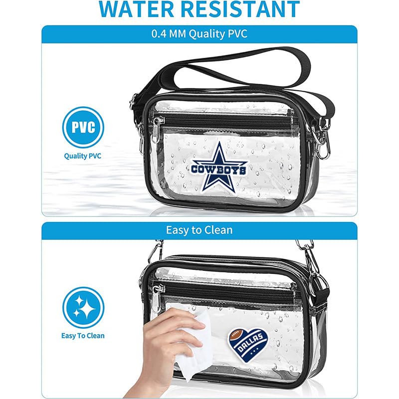 Clear Crossbody Bag for Women - Waterproof Stadium Purse with Removable Straps for Concerts, Sports & Beach - Perfect for Music Festivals, Travel & Outdoor Events