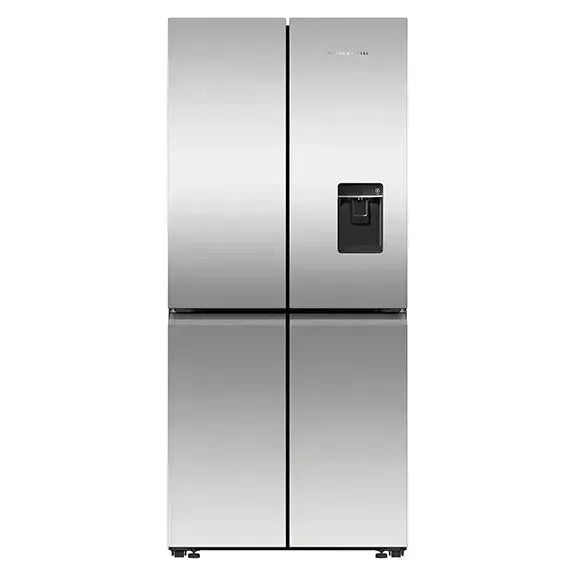 Fisher & Paykel 498L Quad Door Refrigerator Freezer with Ice & Water Dispenser - Stainless Steel | Large Capacity Smart Fridge for Modern Kitchen & Family Use