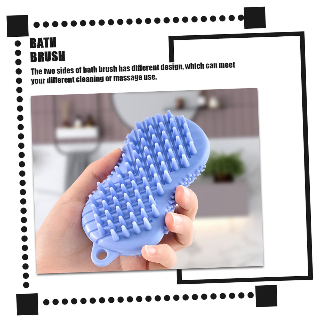 Minkissy Double-Sided Silicone Bath Brush - Exfoliating Body Scrubber & Massage Brush for Men, Women & Kids - Anti-Slip Handle, Soft Bristles - Perfect for Shower, Spa & Relaxation at Home
