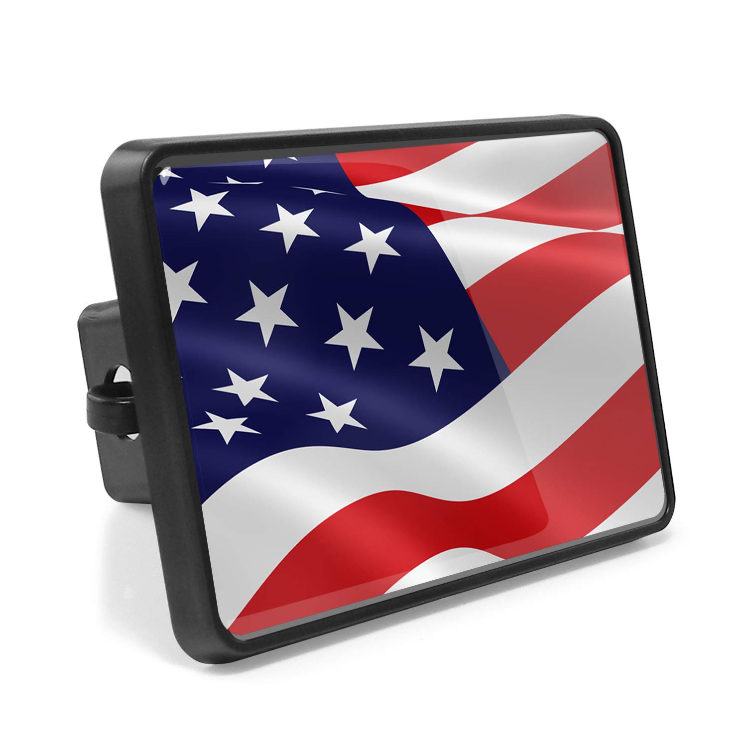 USA American Flag ABS Plastic 2 Inch Trailer Hitch Cover - Compatible with Most Trucks & SUVs - Perfect for 4th of July, Memorial Day & Patriotic Events