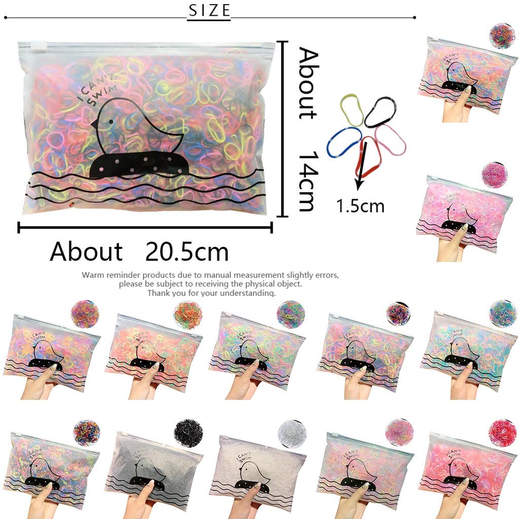 1000PCS Disposable Rubber Hair Bands - Mini Soft Elastic Hair Ties for Girls Braids & Ponytails - Perfect for School, Sports, and Daily Hair Styling