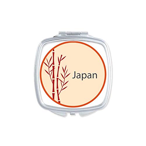 DIYthinker Japanese Culture Red Bamboo Pattern Portable Compact Mirror - Double Sided Glass Makeup Mirror for Travel, Purse & Home Decor