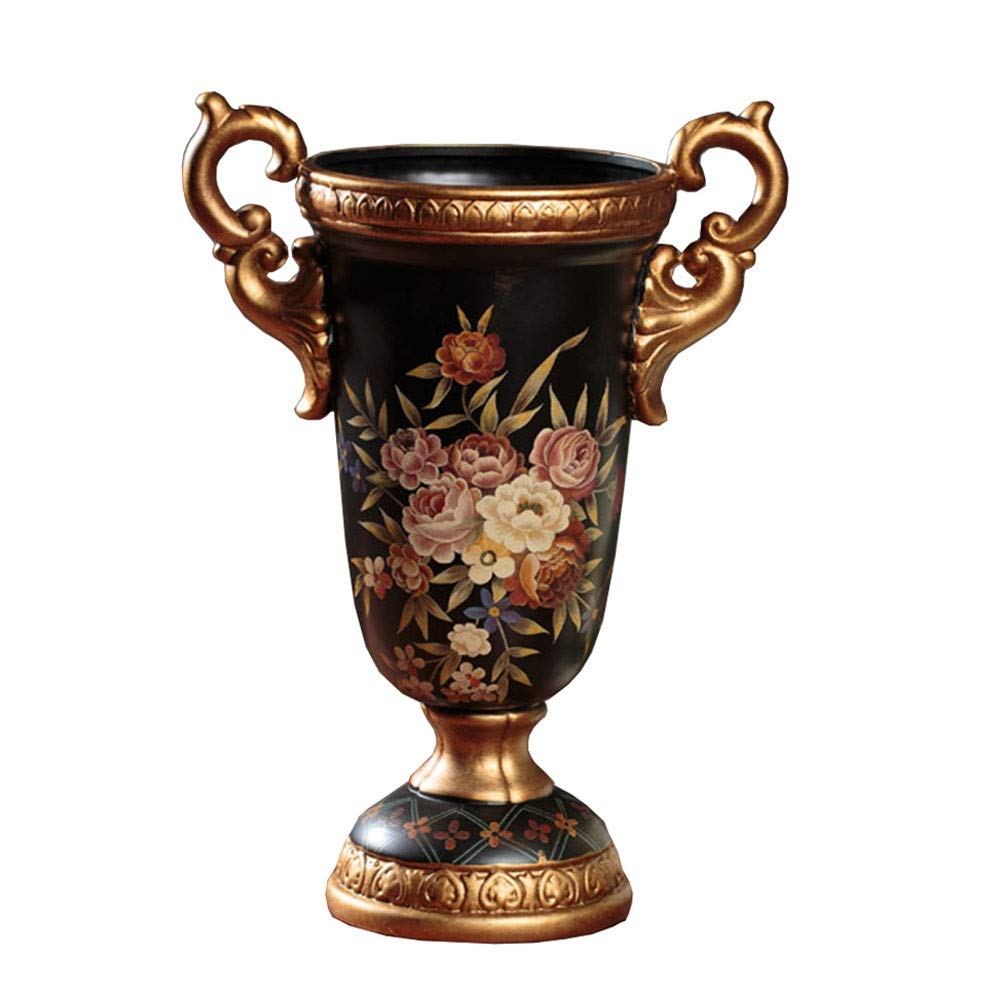 Hand-Painted Tall European-Style Ceramic Flower Vase - 34×26cm Large Decorative Vase for Wedding Gifts, Home & Office Decor - Perfect for Living Room Centerpieces, Dining Table, Bedroom & Hotel Decorations