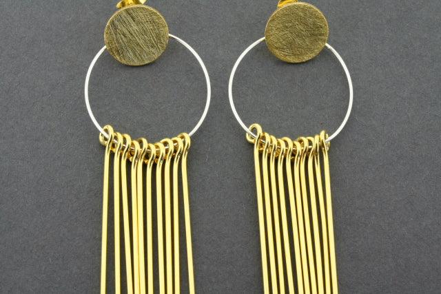 10K Gold Plated Circle & Drop Earrings for Women - Elegant Dangle Hoop Earrings for Party, Wedding & Everyday Wear