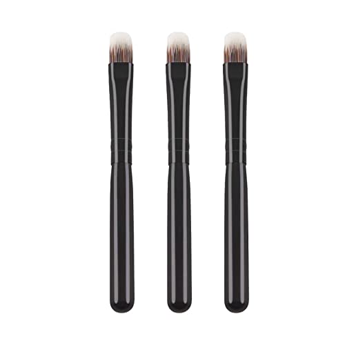 Premium Synthetic Makeup Brush Set - 3 Pack for Foundation, Eyeshadow & Lip Gloss | Professional Cosmetic Tools for Flawless Makeup Application