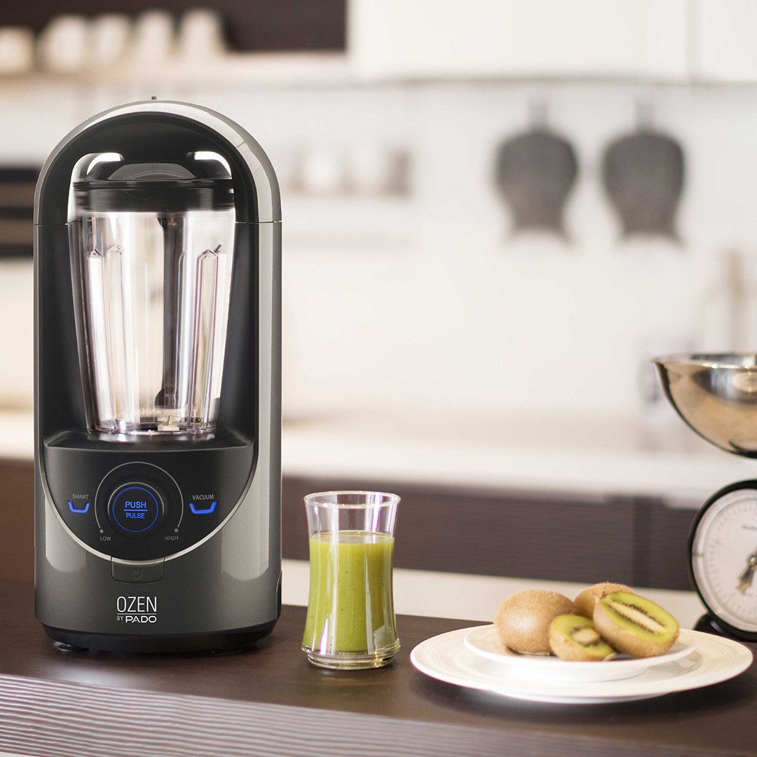 Pado Ozen 310 Vacuum Blender - High-Performance Countertop Blender for Smoothies, Juices & Nutrient-Rich Drinks | Prevents Separation | Includes Vacuum Storage Container (Silver) | Perfect for Healthy Breakfasts, Post-Workout Shakes & Meal Prep