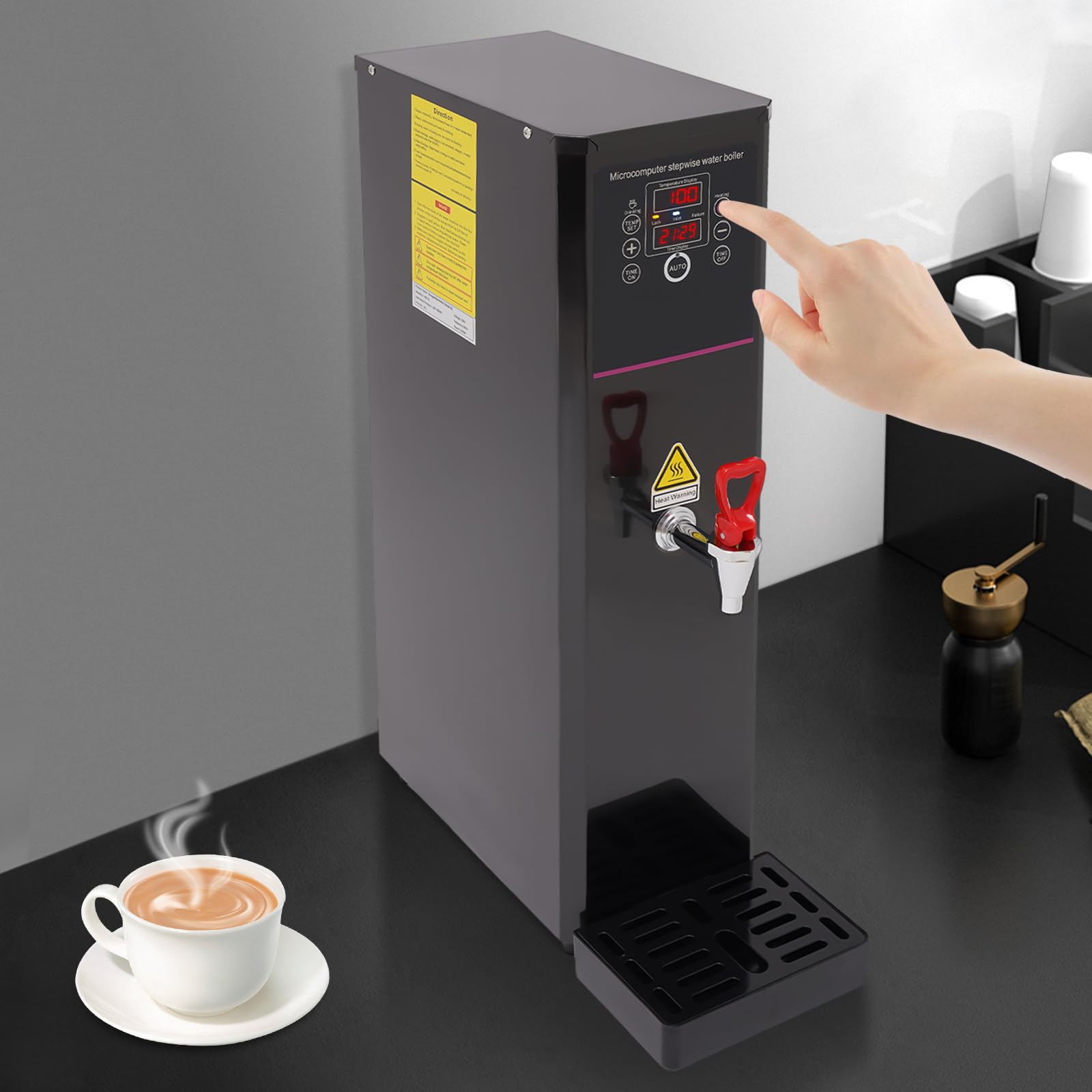 Commercial Electric Hot Water Dispenser 20L/5.28Gal - 3000W Fast Boiling Water Boiler for Tea, Coffee, Dessert Shops & Hotels (45L/H) - Perfect for High-Volume Beverage Service & Food Preparation