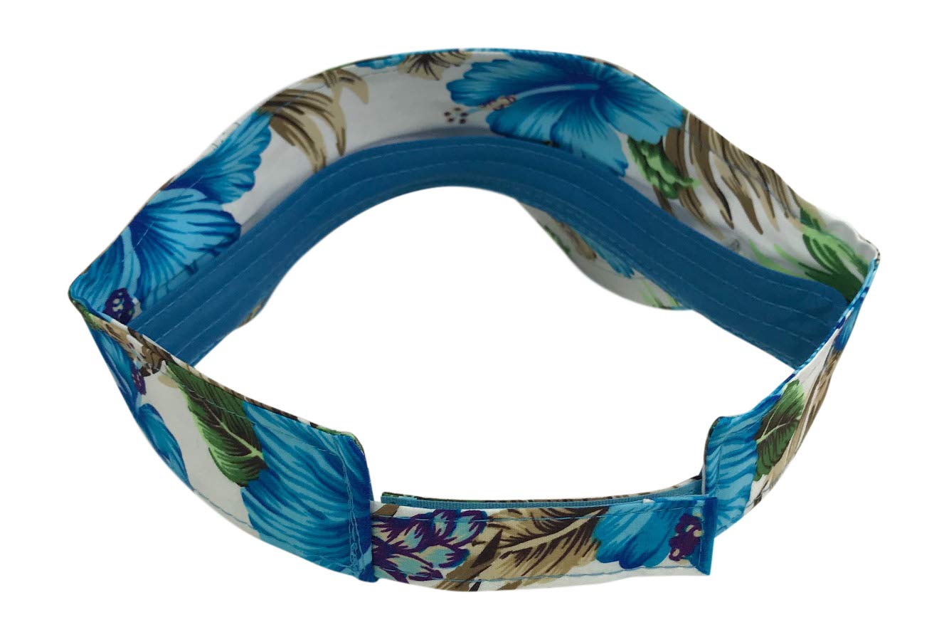 Floral Print Visor Hats for Women - Summer Gold Beach Visor Hat with Wide Brim, UV Protection & Adjustable Strap - Perfect for Beach, Golf, Tennis & Outdoor Activities