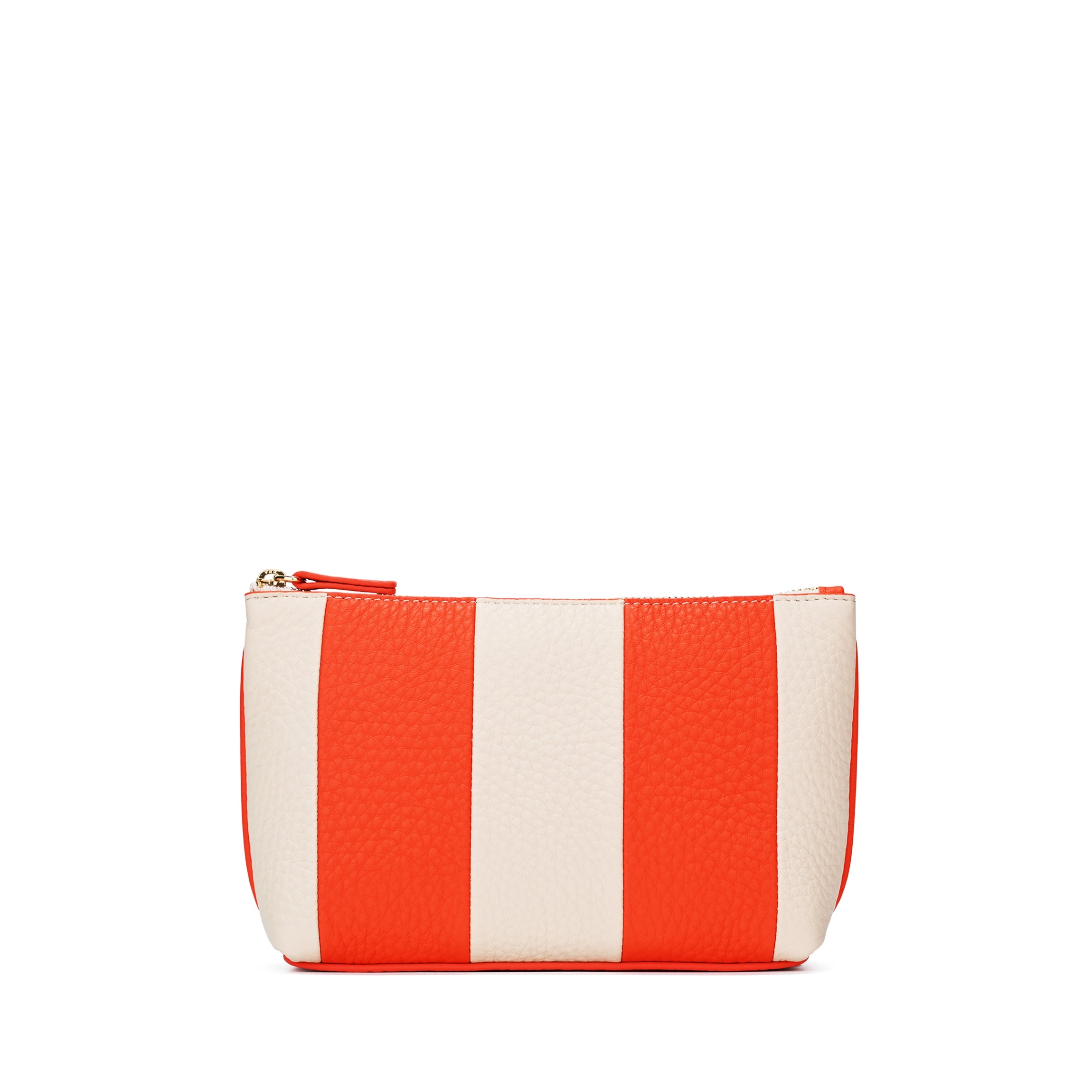 Small Accessories Pouch - Clementine & Sand Stripe - Perfect for Travel, Makeup, Jewelry & Organizing Essentials