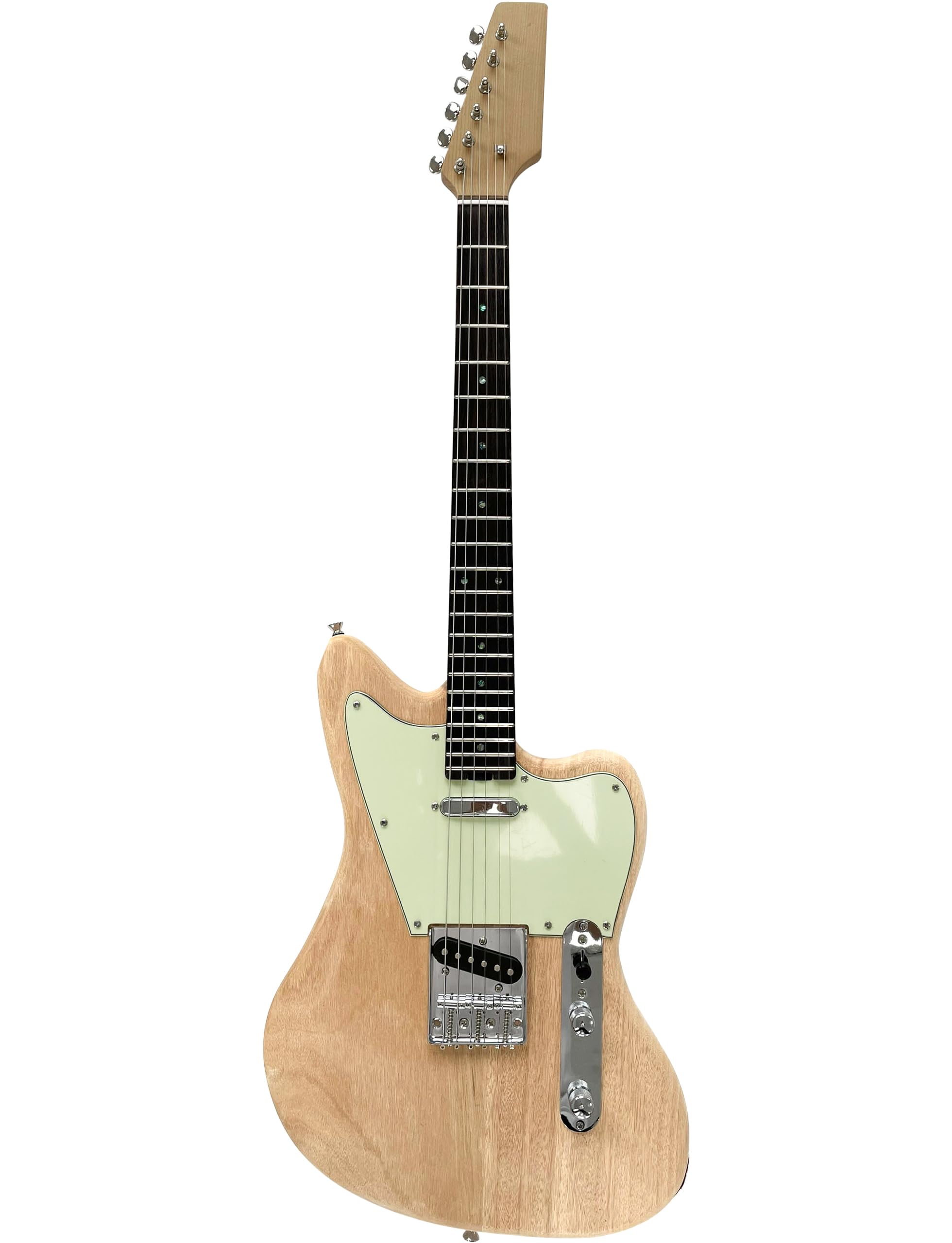 KGD JA DIY Electric Guitar Kit - Mahogany Body, Maple Neck & Rosewood Fretboard - Unfinished Uncut DIY Guitar Kit for Adults - Build Your Own Custom Electric Guitar - Perfect for Home Studio, Music Practice & Gift for Musicians