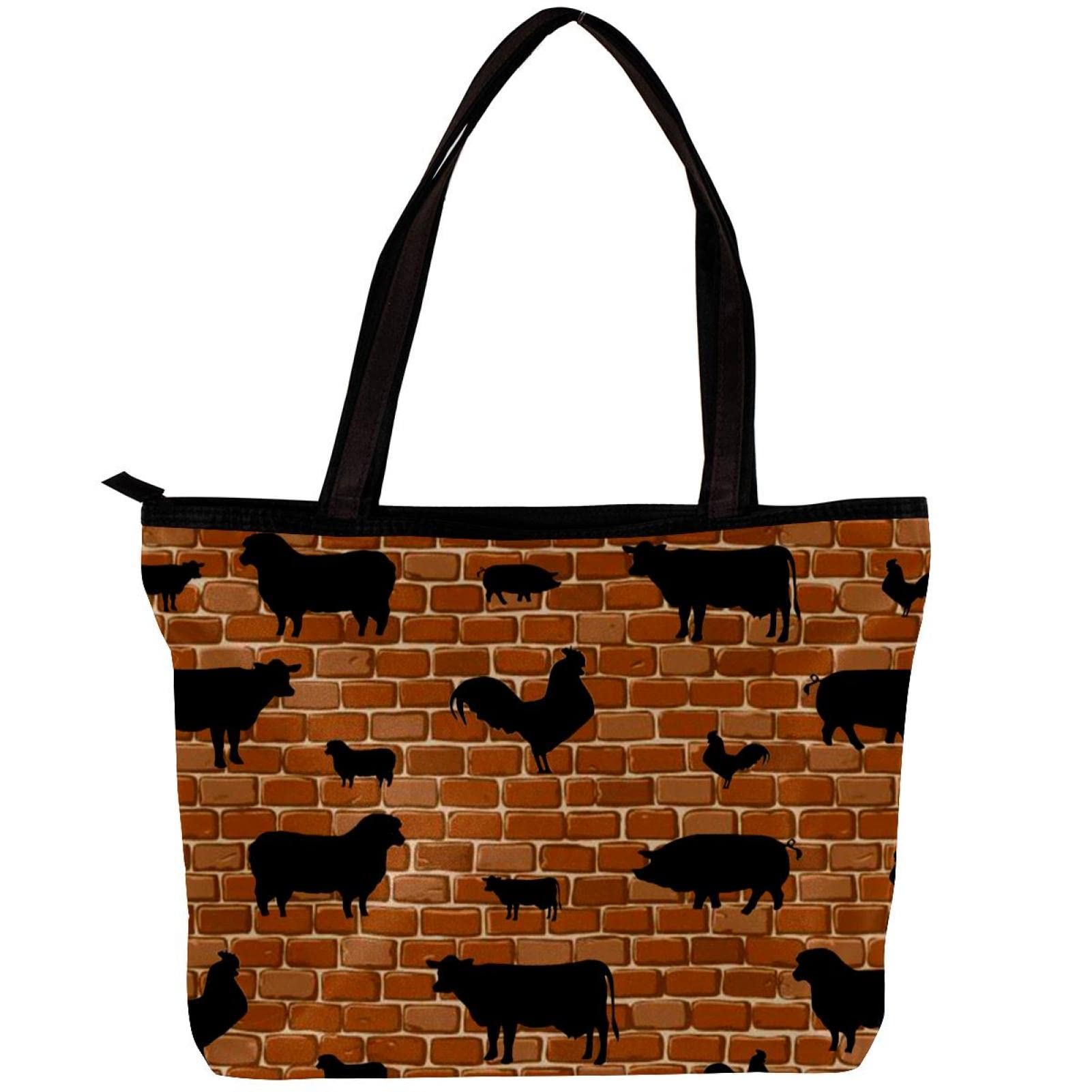 Stylish Colorful Deer Print Tote Bag for Women - Lightweight Shoulder Handbag with Inner Pouch - Perfect for Work, Shopping & Travel