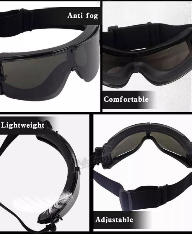 Wosport WST Outdoor Anti Fog ATF Goggles - Clear Lens Safety Glasses for Cycling, Skiing, Shooting & Work Protection