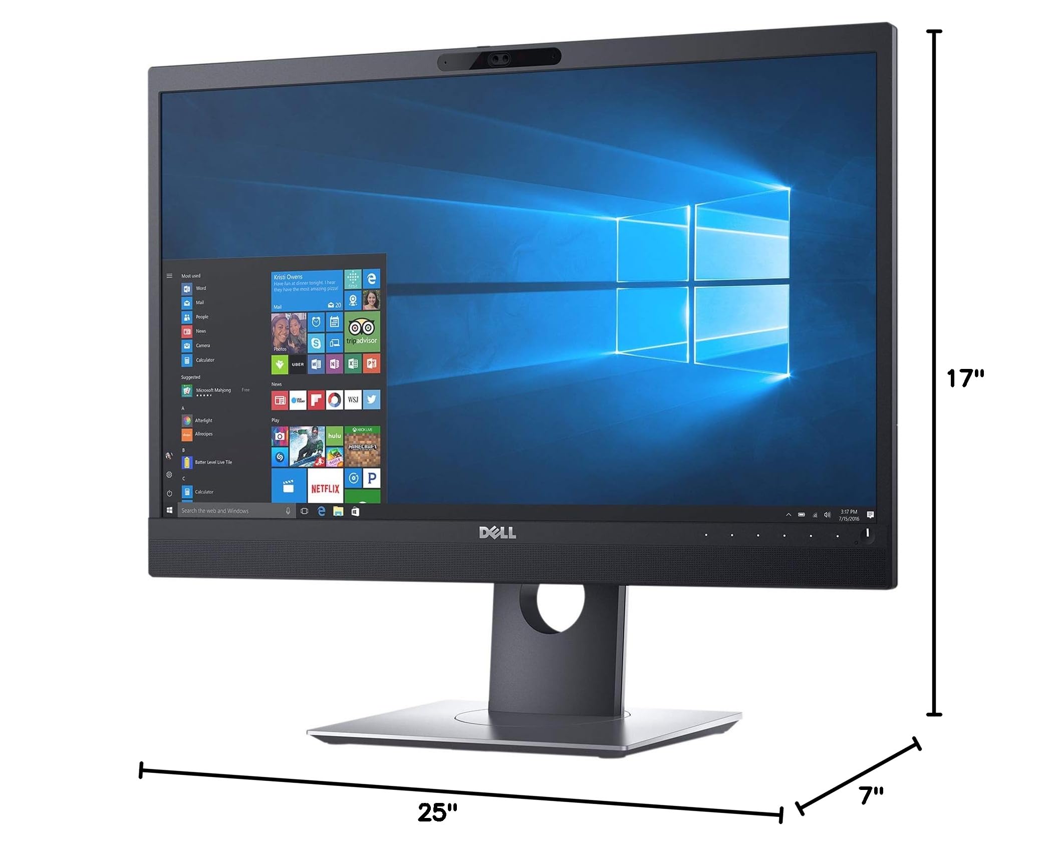Dell P2418HZM 24 Inch Full HD LED Monitor with Built-in Speakers - Ideal for Video Conferencing, Home Office & Gaming