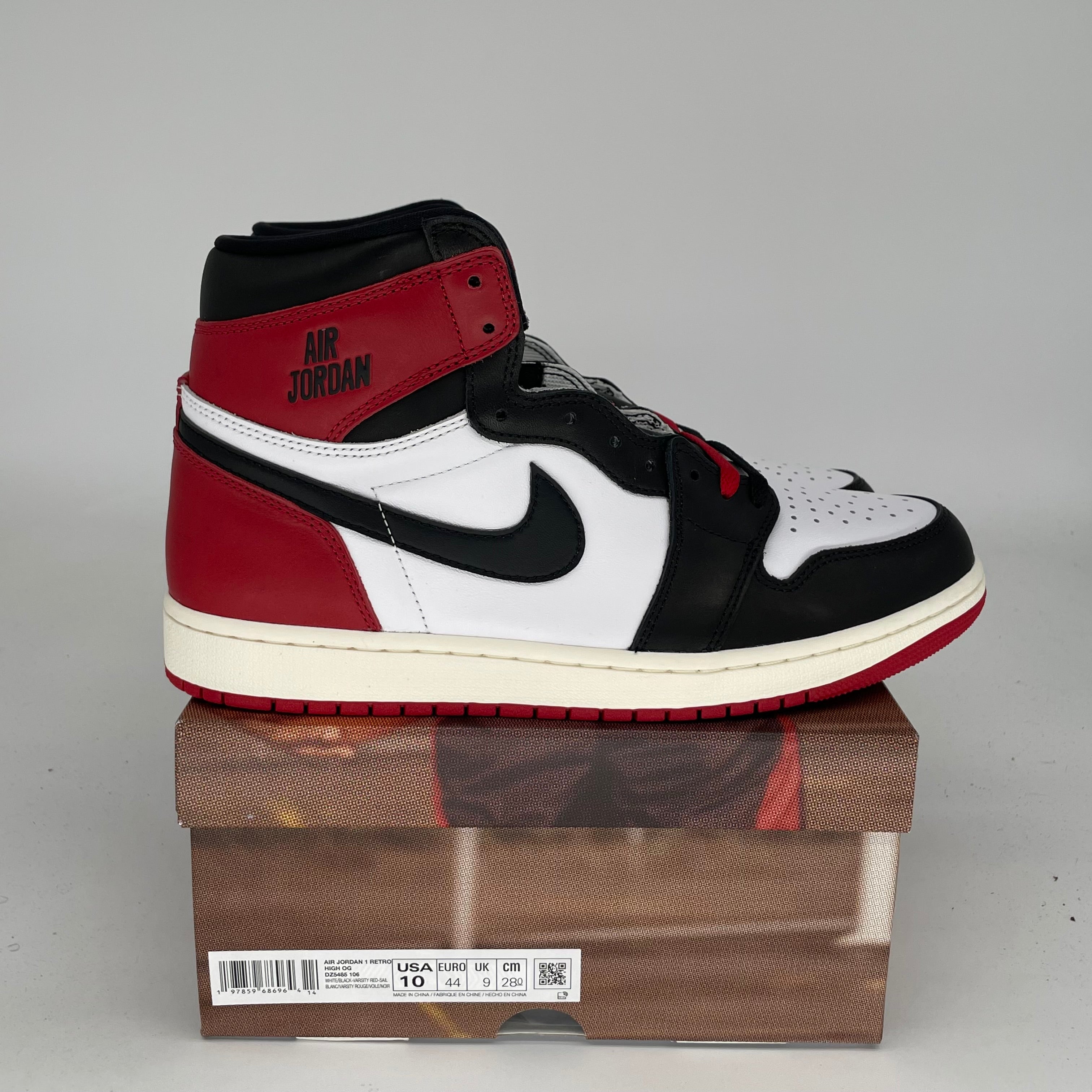 **Air Jordan 1 Black Toe Reimagined - Men's Size 10 (DZ5485-106) | Retro Basketball Sneakers for Streetwear & Casual Style**