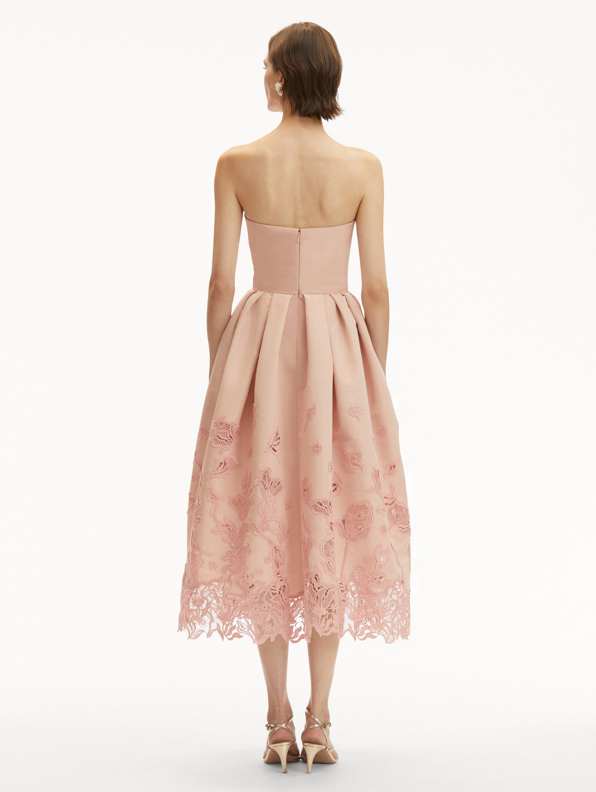 Elegant Bellflower Guipure Cocktail Dress for Women - Floral Lace Party Gown for Evening Events, Weddings & Special Occasions