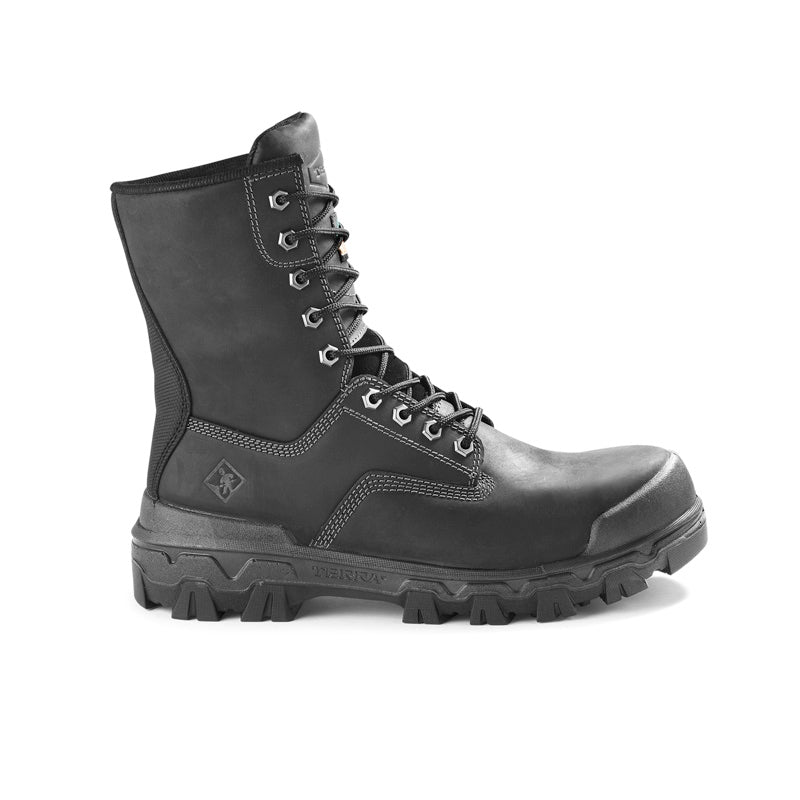 Terra Sentry 2020 Men's 8 Composite Toe Work Boots - Safety Steel Toe Work Shoes with Bumper Toe Protection, Black - Ideal for Construction, Warehouse & Outdoor Work