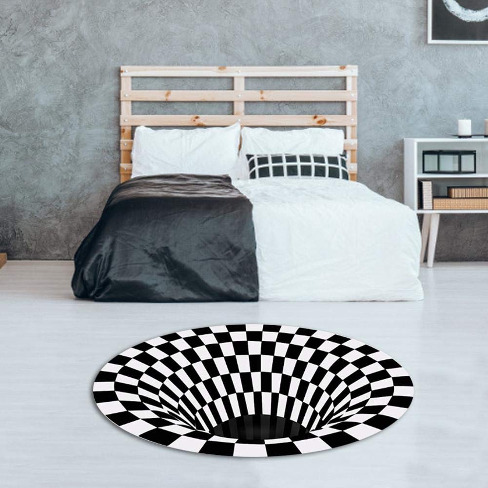 3D Velvet Printed Non-Slip Round Area Rug - Soft Shaggy Carpet with Visual Illusion Design for Bedroom, Living Room, Nursery Decor | Perfect for Cozy Home, Kids Play Area & Office Spaces