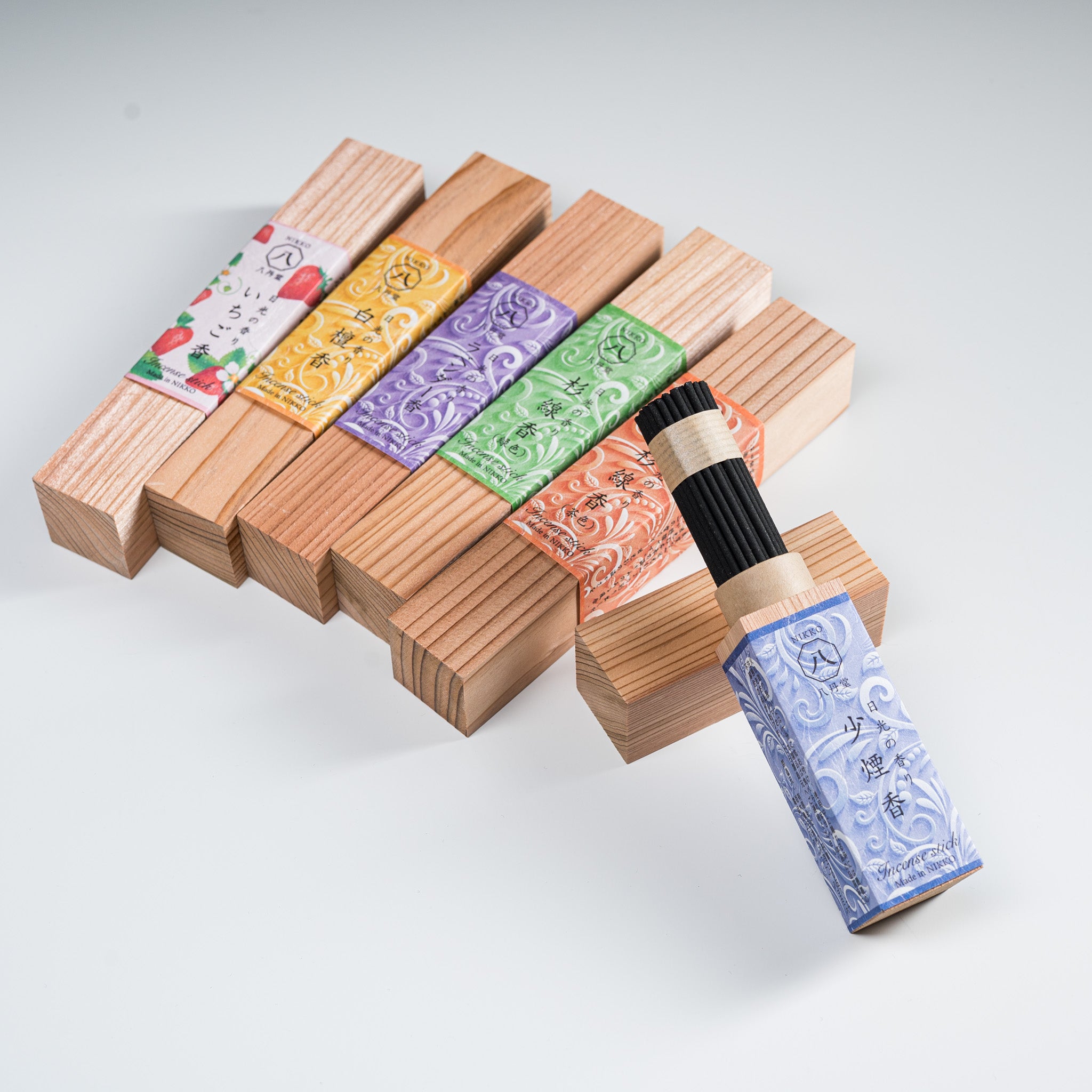Hattando NIKKO Incense Cedarwood Box - 6 Premium Scent Options | Japanese Aromatic Cedar Incense Sticks for Meditation, Yoga & Home Fragrance