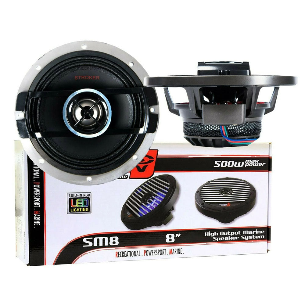 Cerwin Vega SM8 1000W Max (200W RMS) 8 RPM Stroker 2-Way Coaxial Marine & Powersports Speakers - Waterproof Audio for Boats, ATVs, and Motorcycles
