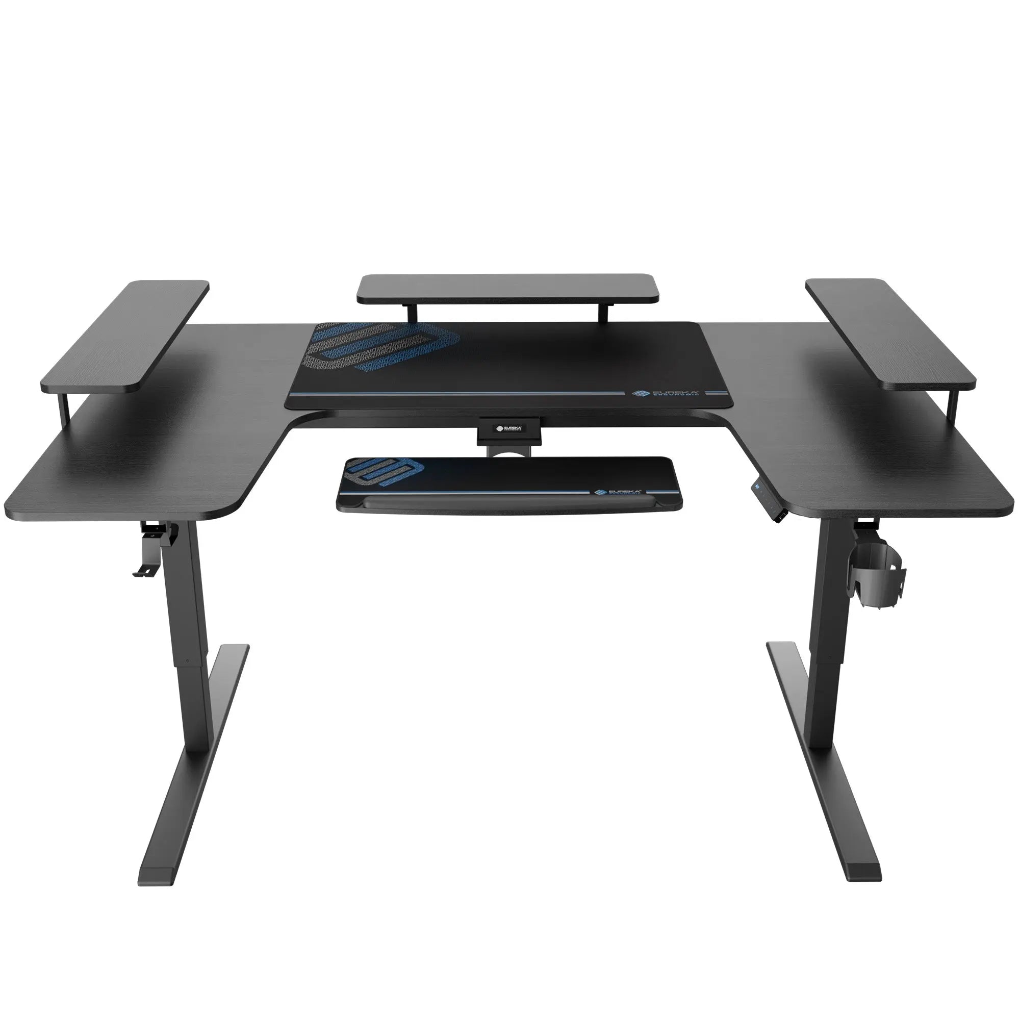 Ergonomic U-Shaped Standing Desk with Accessories Set (74x23 Inches) - Perfect for Home Office, Gaming & Workspace Setup