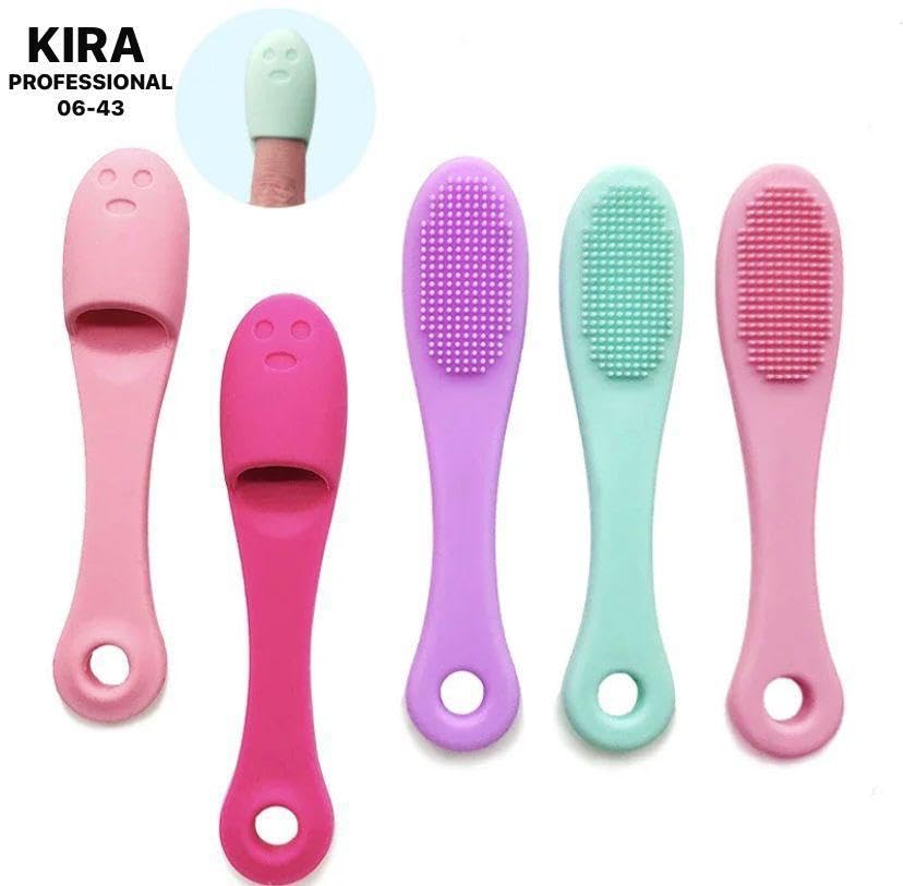 KIRA Soft Silicone Manual Facial Cleansing Brush - Gentle Exfoliator for Blackhead Removal & Face Massage - Pink Skin Scrubber for Deep Cleaning & Pore Refining - Perfect for Daily Skincare Routine & Spa Night Self-Care (1-Pack)