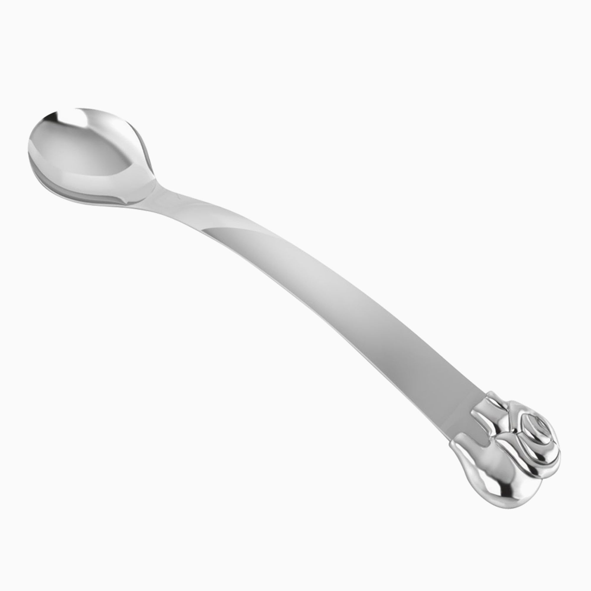 Premium .925 Sterling Silver Elephant Feeding Spoon - Food Grade Safe Baby Gift with Engraving & Elegant Gift Box - Perfect for Baby Showers, Christenings, and First Birthday Presents