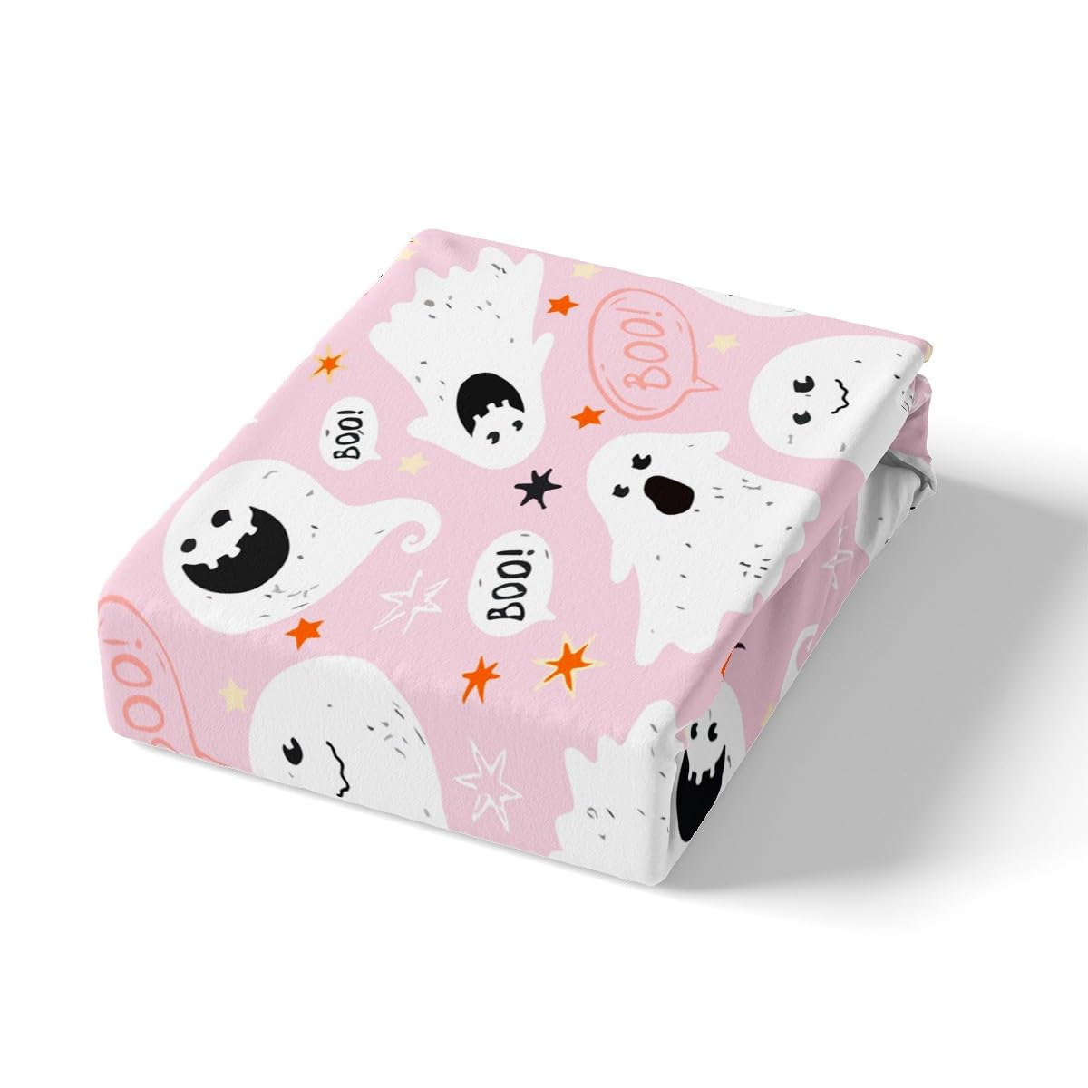 Feelyou Halloween Comforter Cover Set - Ghost Pink Twin Size Bedding for Kids, Boys & Girls | Cute Kawaii Duvet Cover, Soft Lightweight Bedspread | Perfect for Halloween Decor, Kids' Room & Seasonal Bedding