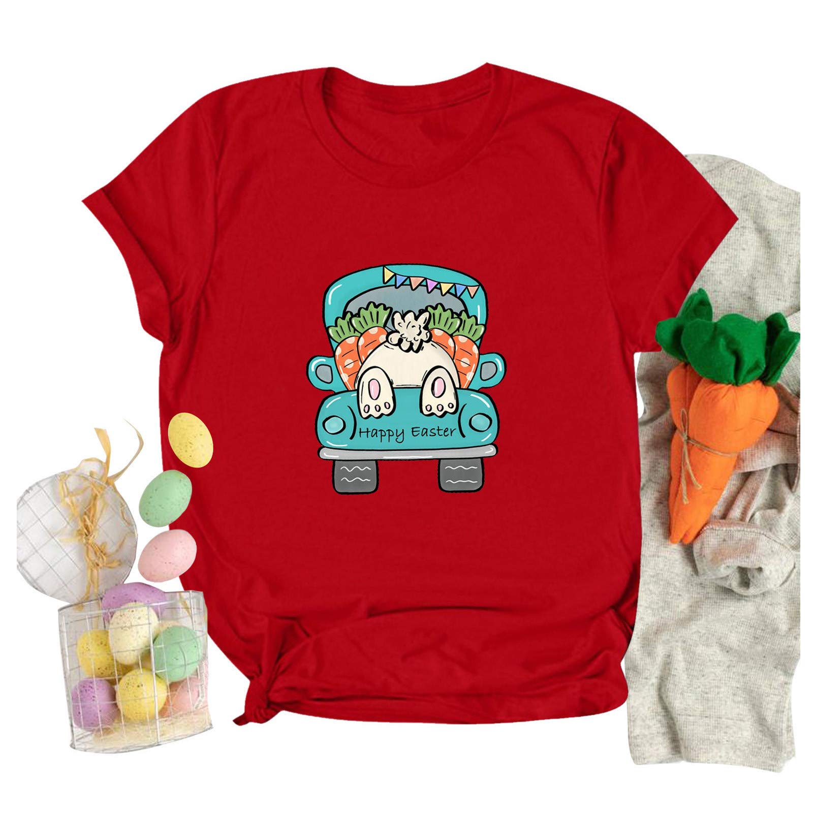 Women's Summer Short Sleeve V-Neck T-Shirt - Casual Cute Blouse for Everyday Wear | Perfect for Easter, Beach, Shopping, Vacation, Date Night & Office | Spring Outfits, Weekend Brunch & Summer Travel Essential | Great for Layering, Outdoor Activities and Fashionable Street Style