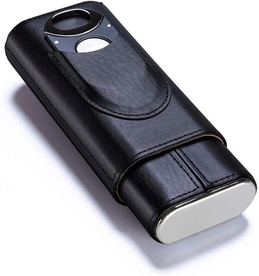 Premium Leather Travel Humidor Cigar Case - Portable Cigar Box with Cigar Bag, Perfect for Outdoor Adventures, Business Trips & Gifting