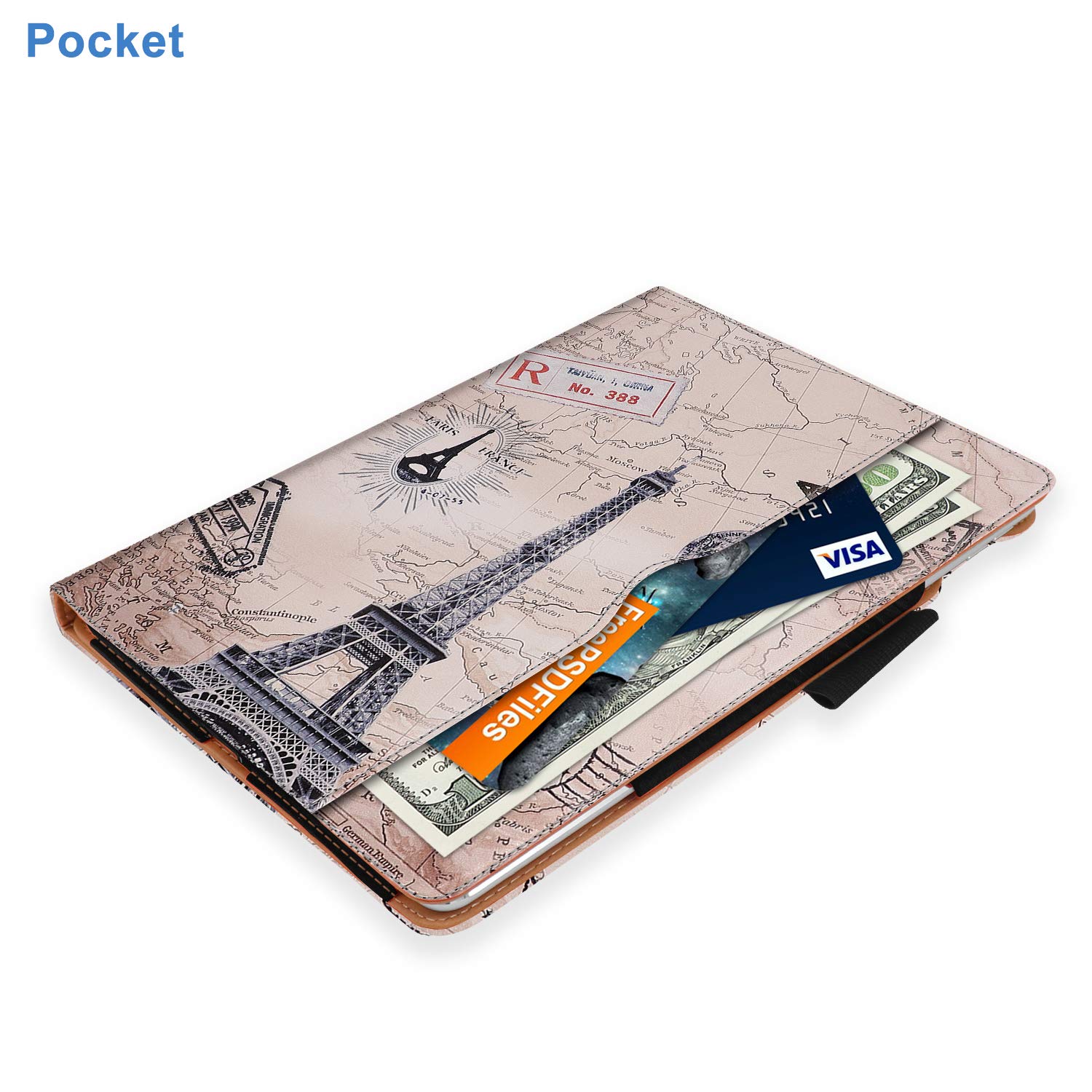 Premium iPad 6th Gen & iPad Air 2 Case (9.7 inch 2017/2018) with Pencil Holder - A1822 A1823 A1474 A1475 - Hand Strap, Auto Sleep/Wake & Multi-Angle Stand - Perfect for Travel, Work & School Use