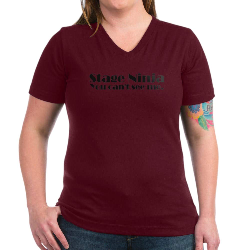 Stage Ninja Women's Cotton V-Neck T-Shirt | Funny Performance Theater Gift | Perfect for Dance Classes, Cosplay & Comedy Shows