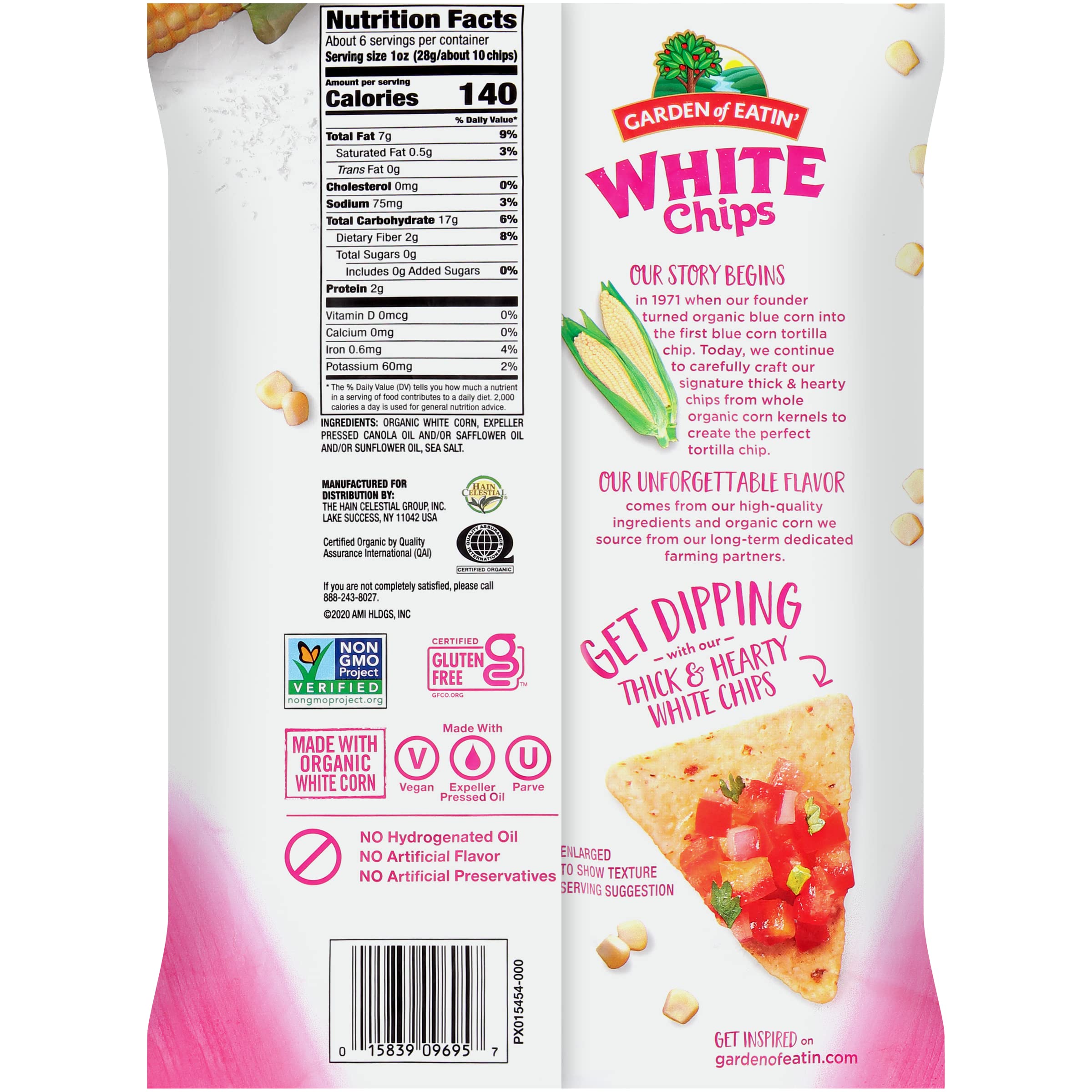 Organic White Corn Tortilla Chips by Garden of Eatin' - Gluten Free, Non-GMO, 5.5oz Bags (Pack of 12) - Perfect for Parties, Snacking & Mexican Dishes