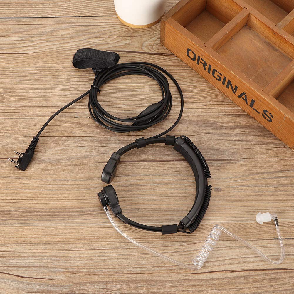 01 Noise Cancelling Throat Microphone Headset - Throat Control Mic for Walkie Talkie, Clear Communication Headset for Police, Security, Construction & Outdoor Activities