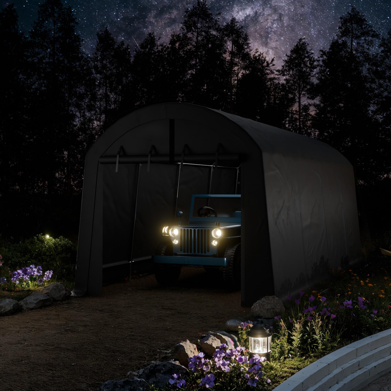 10x20ft Heavy Duty Carport Canopy - Outdoor Storage Shelter for Cars, Trucks, Boats & Garden Tools | All-Season Portable Garage Tent with Reinforced Galvanized Steel Frame | Perfect for Driveway Parking, RV Cover & Backyard Storage