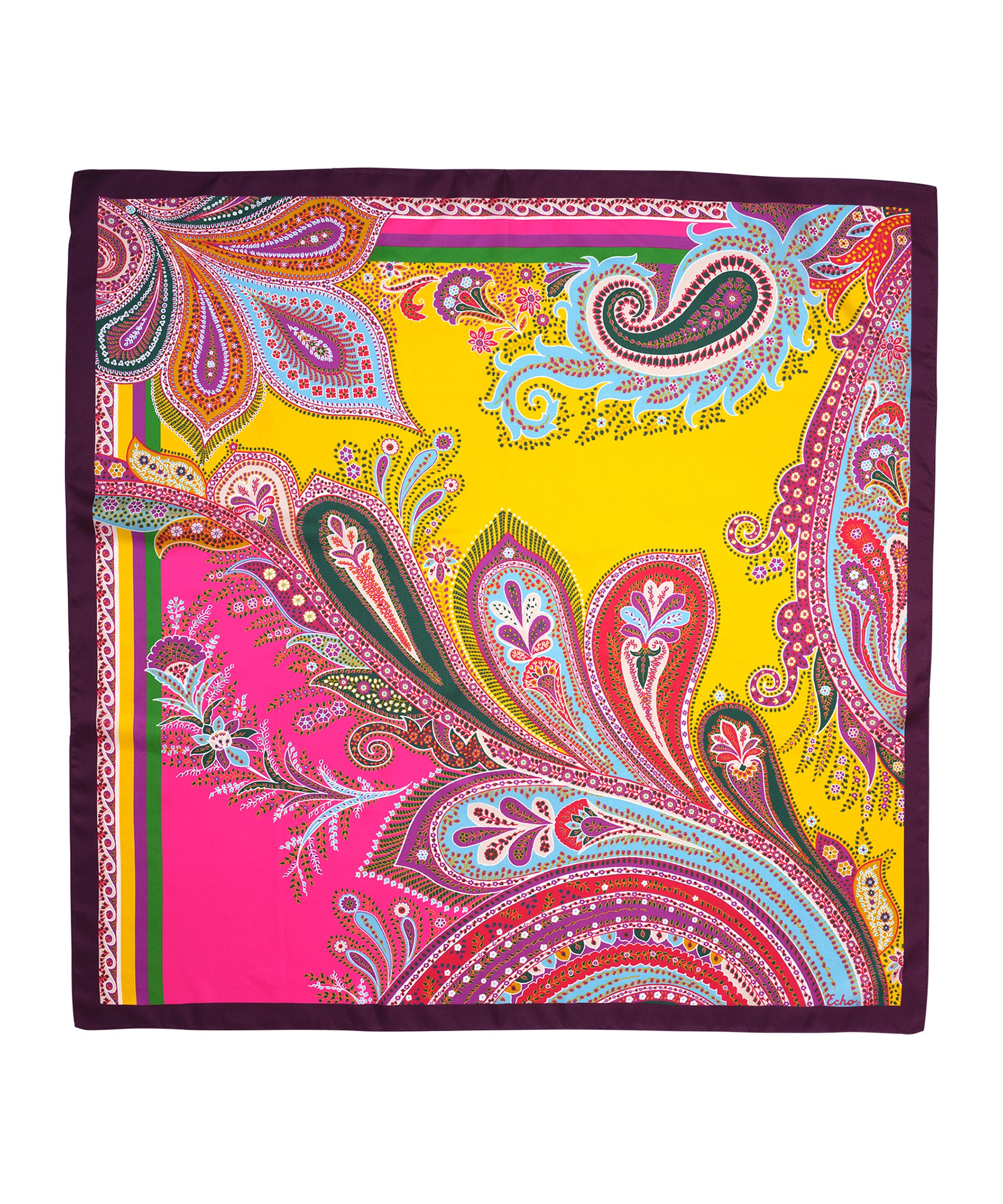 Parlor Paisley 35 Silk Square Scarf - Luxury Fashion Accessory for Women, Elegant Head Wrap & Neck Scarf - Perfect for Parties, Weddings & Office Wear