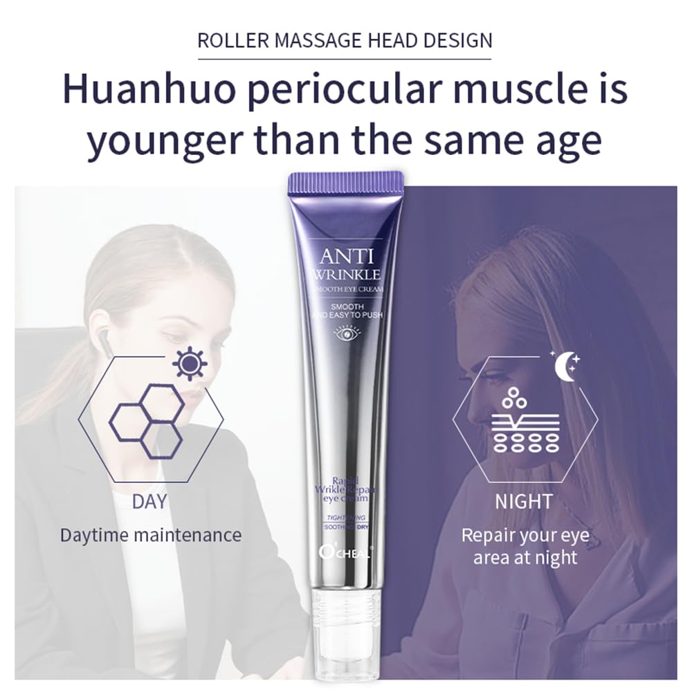 Best Eye Cream for Dark Circles & Wrinkles - Anti-Aging Under Eye Treatment with Hyaluronic Acid - Reduces Puffiness, Fine Lines & Bags - Perfect for Daily Skincare Routine & Nighttime Use