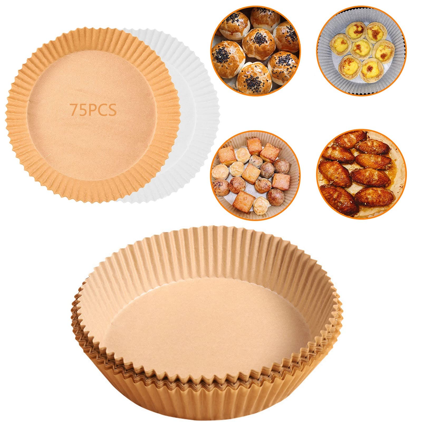 Non-Stick Disposable Air Fryer Liners - Oil-Proof & Water-Proof Parchment Paper for Baking, Roasting & Microwave | Perfect for Air Fryers, Toaster Ovens & Meal Prep (Yellow, One Size)
