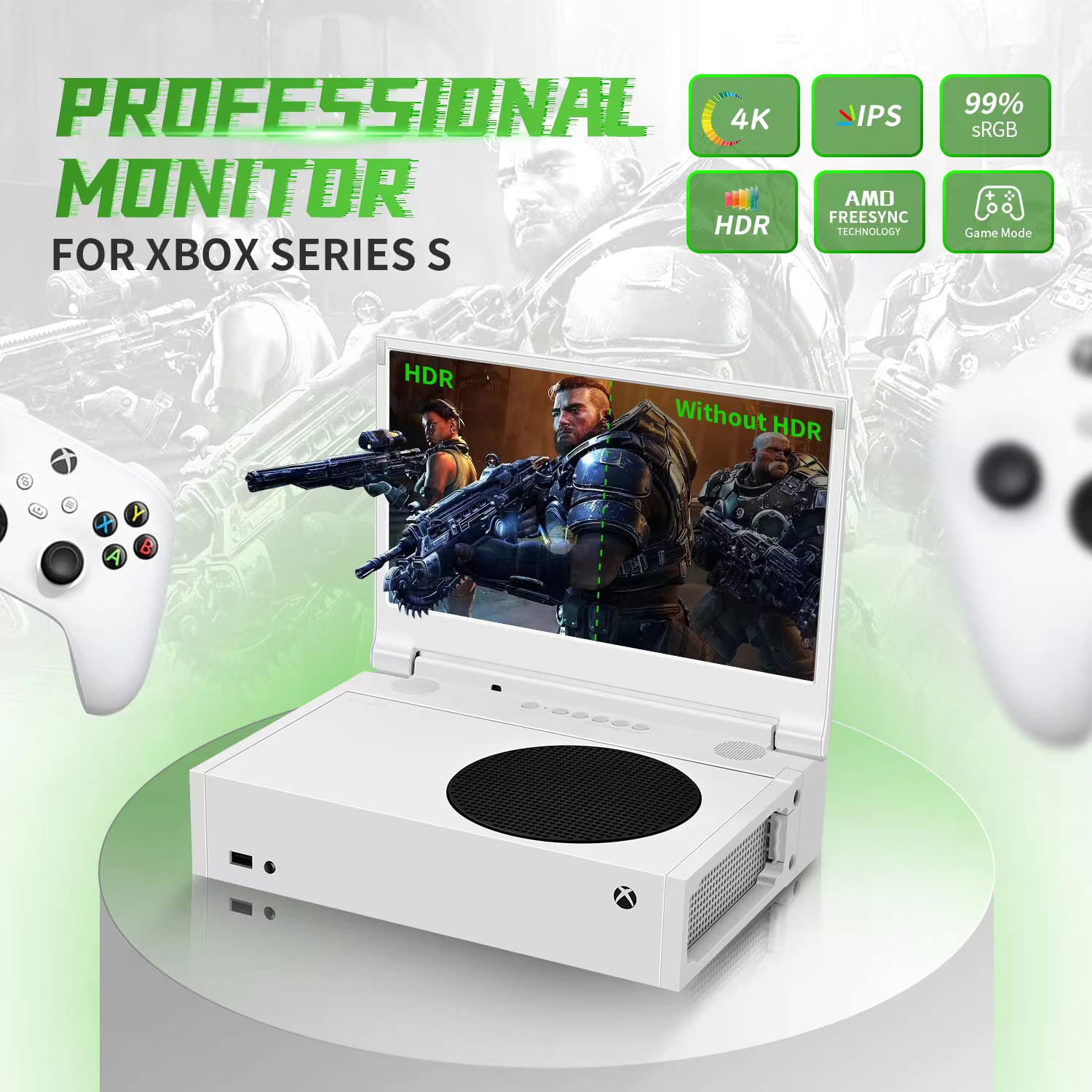 G-STORY 12.5'' 4K Portable Gaming Monitor for Xbox Series S | IPS Screen, HDR, FreeSync, Dual HDMI | Travel & Home Entertainment Display for Gamers