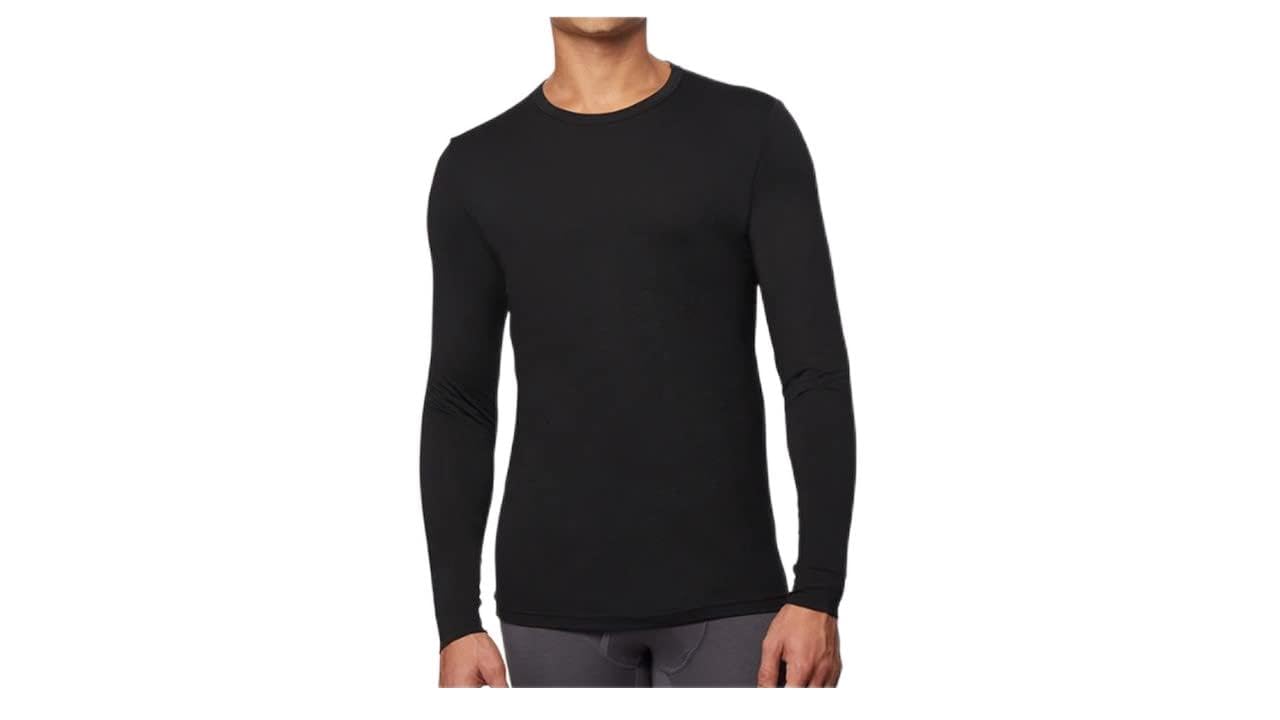 32 DEGREES Heat Thermal Long Sleeve Crew Neck T-Shirt for Men - XX-Large, Black - Moisture Wicking & Warm Base Layer for Winter, Outdoor Activities & Workout