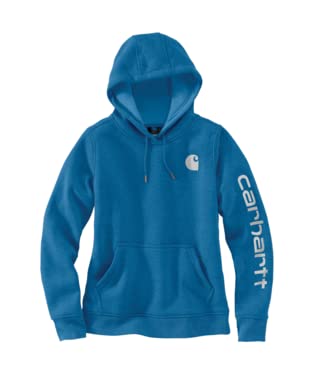 Carhartt Women's Relaxed Fit Midweight Logo Sleeve Graphic Sweatshirt - Cozy Casual Pullover for Work, Outdoor & Everyday Wear