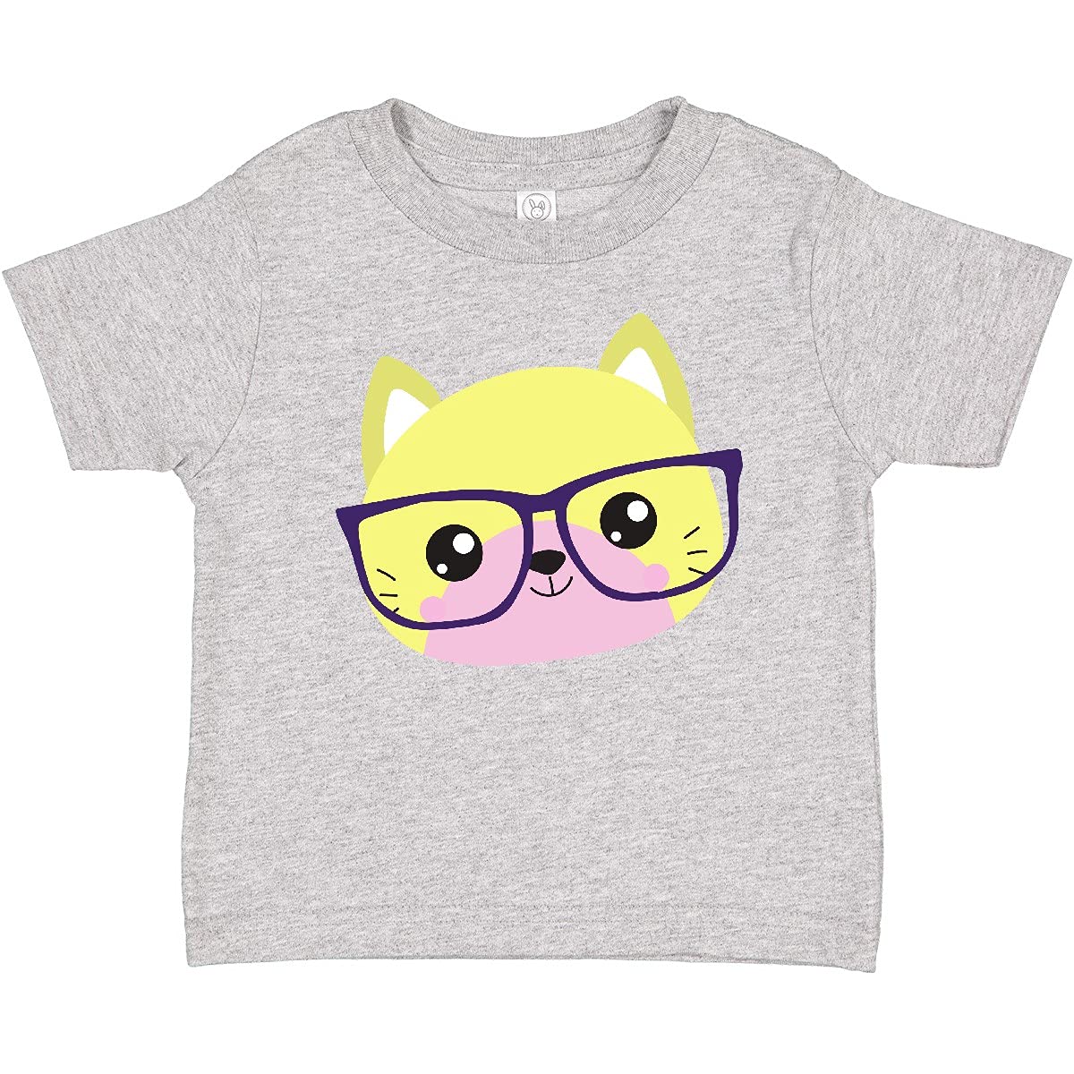 Inktastic Hipster Cat with Glasses - Cute Kitten Graphic Baby T-Shirt for Boys & Girls | Fun Casual Wear for Playdates & Family Outings