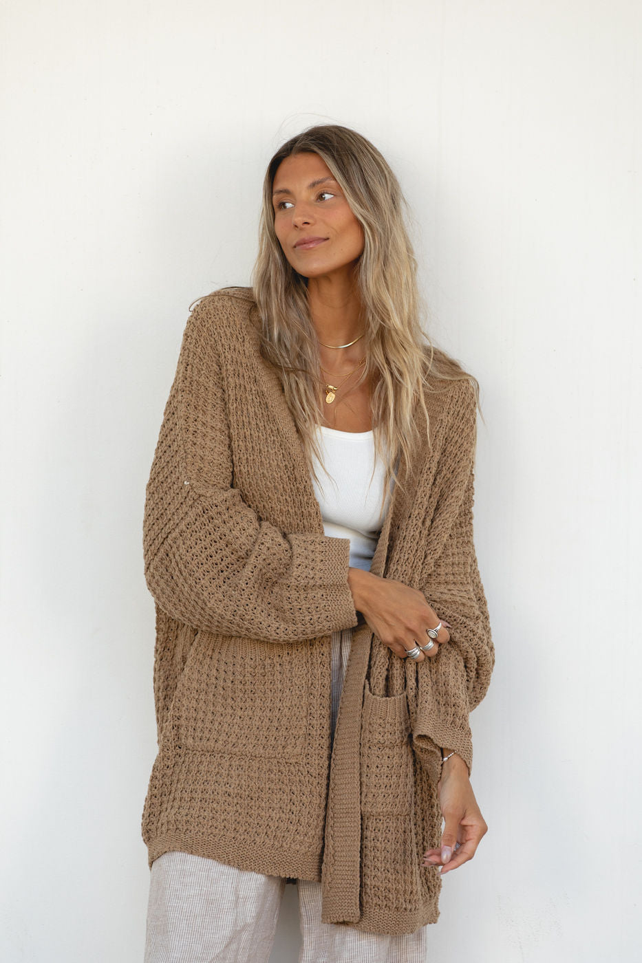Lottie Oversized Cable Knit Cardigan for Women - Cozy Long Chunky Knit Sweater Open Front - Perfect for Fall, Winter & Layering Outfits