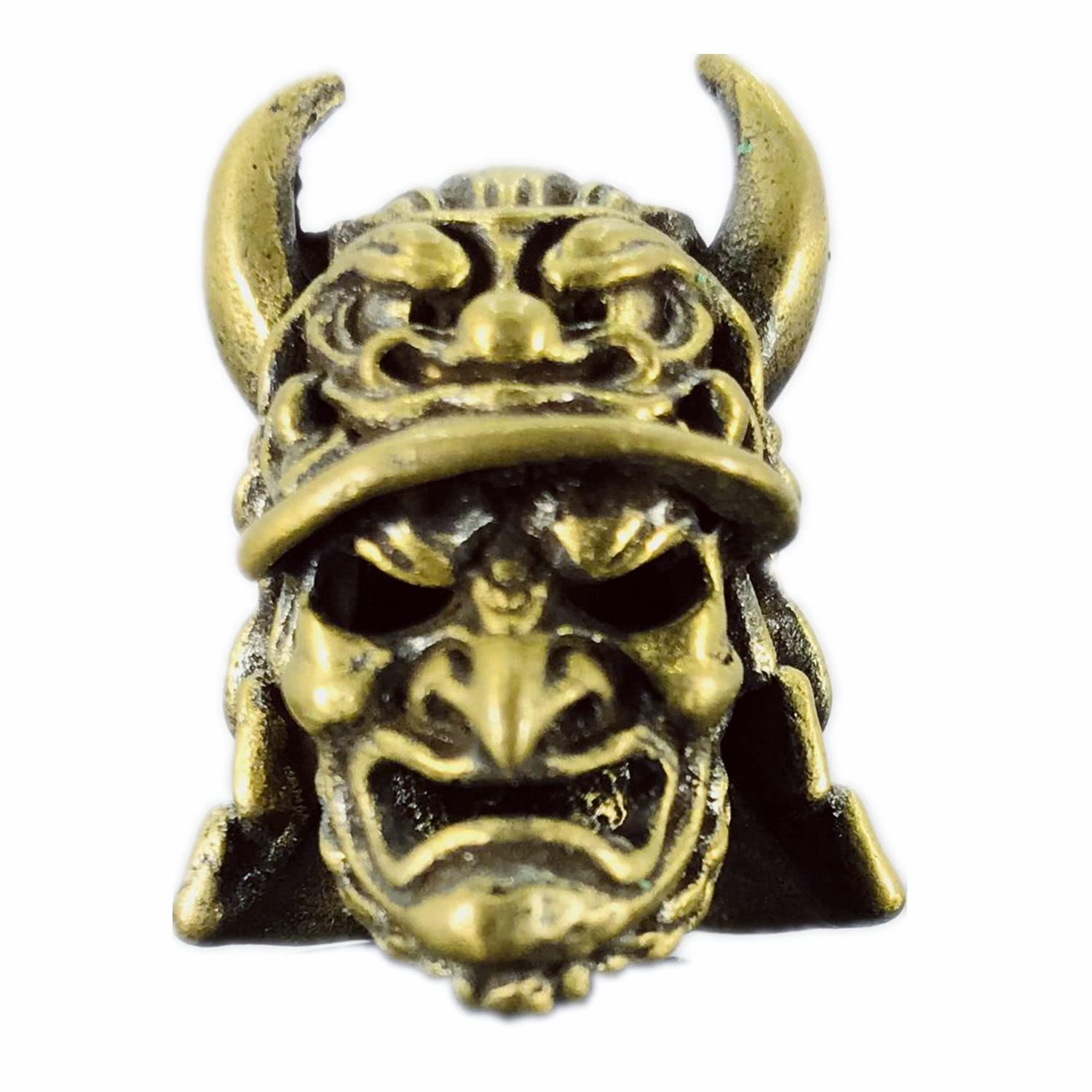 Vintage Brass Samurai EDC Beads - Handmade Paracord Keychain Accessories for Outdoor, Survival Gear & Everyday Carry (EDC) | Perfect for Backpacks, Keys, Zipper Pulls & DIY Craft Projects