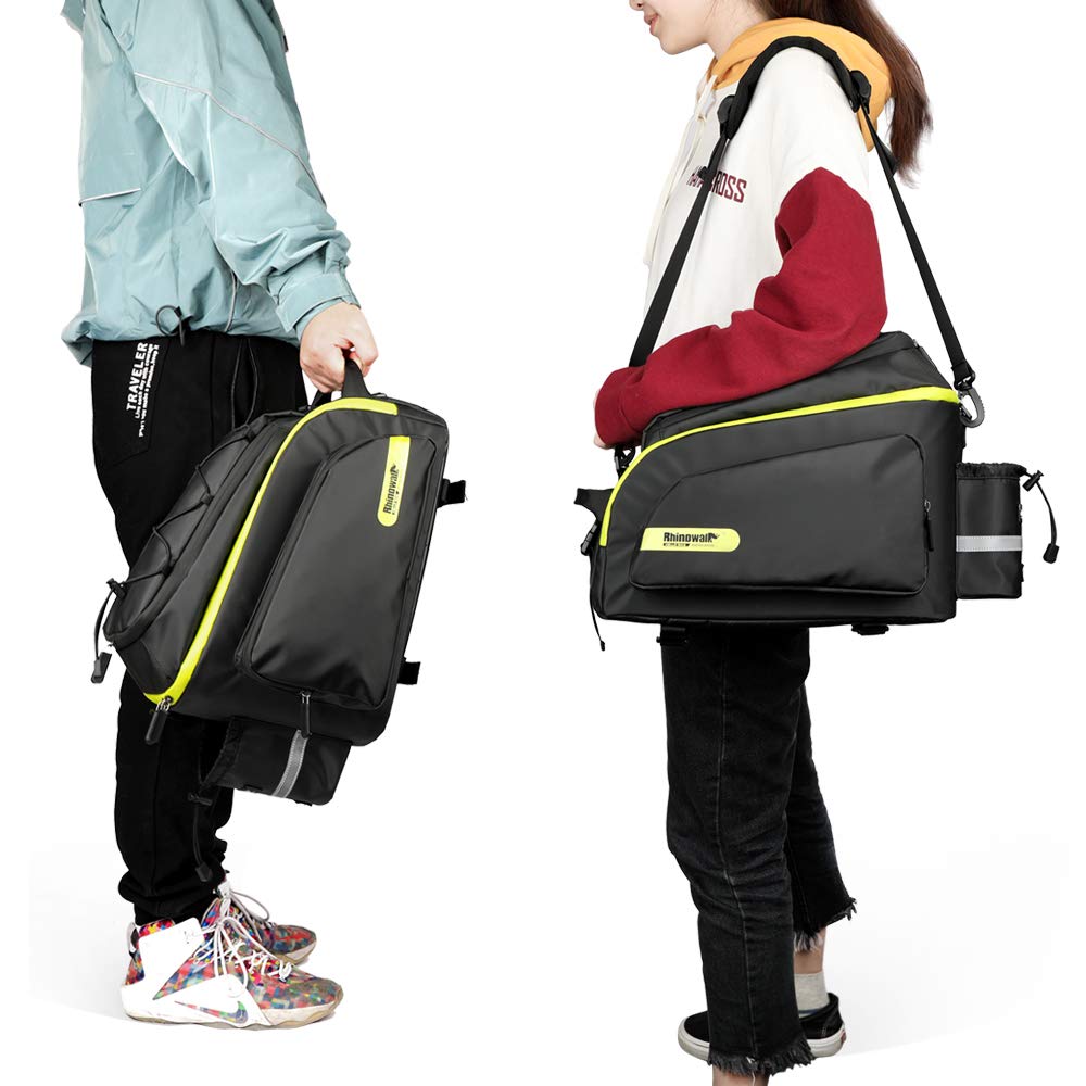 **Rhinowalk Bike Trunk Bag - Waterproof Bicycle Pannier & Saddle Bag for Cargo Rack, Shoulder Strap & Laptop Storage - Perfect for Commuting, Cycling & Outdoor Adventures**